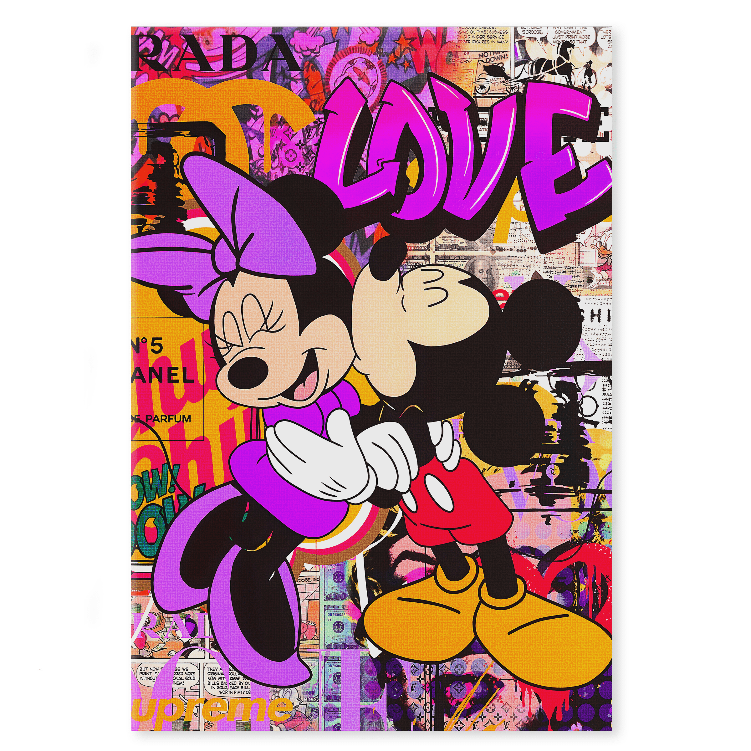 Mickey & Minnie LOVE - Leinwandbild Pop Art SimpleCanvas Canvas