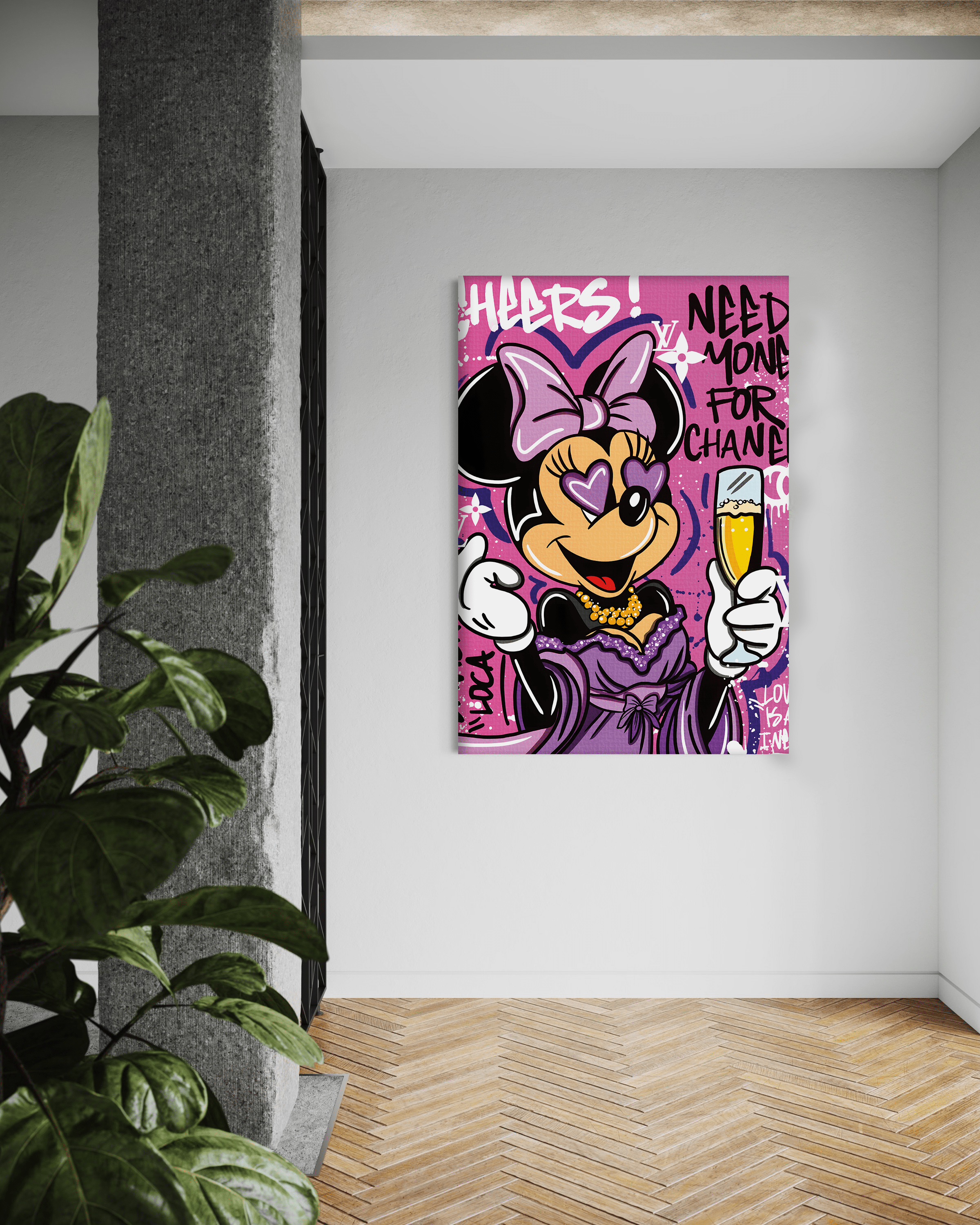 Minnie needs Money - Leinwandbild Pop Art / Motivation SimpleCanvas Canvas