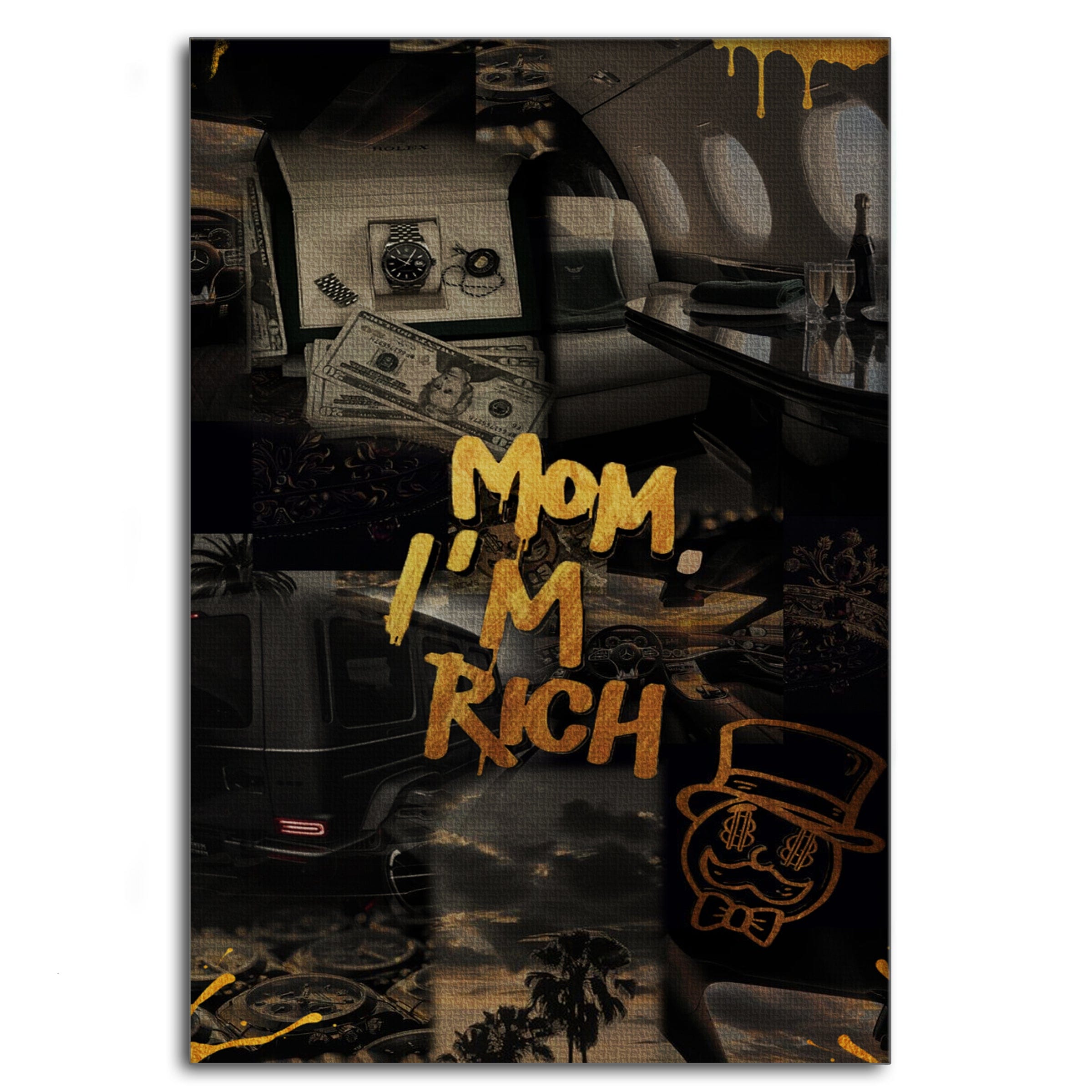 Mom I am rich - Leinwandbild Motivation SimpleCanvas Canvas