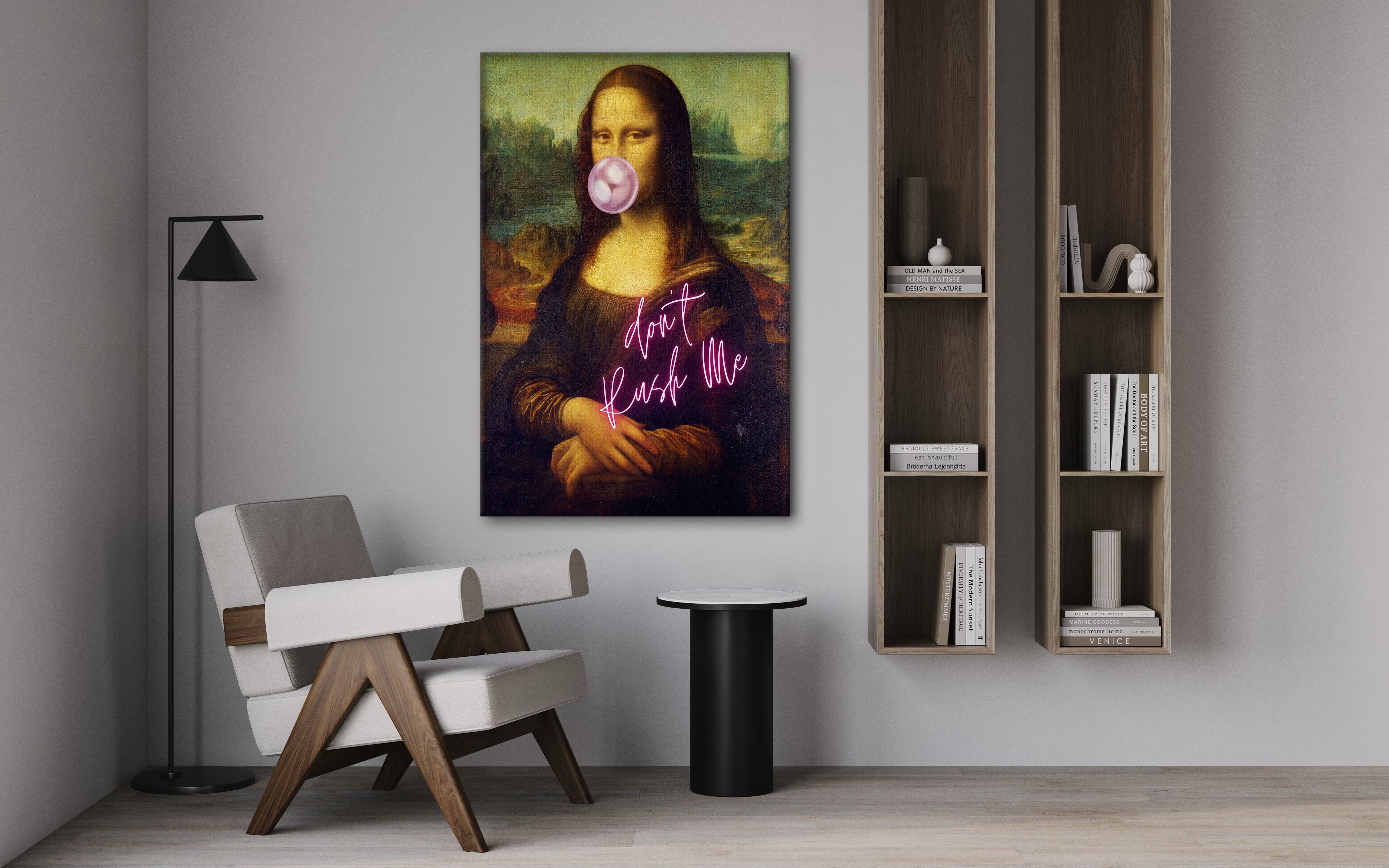 Mona Lisa don't rush me - Leinwandbild Quotes SimpleCanvas Canvas