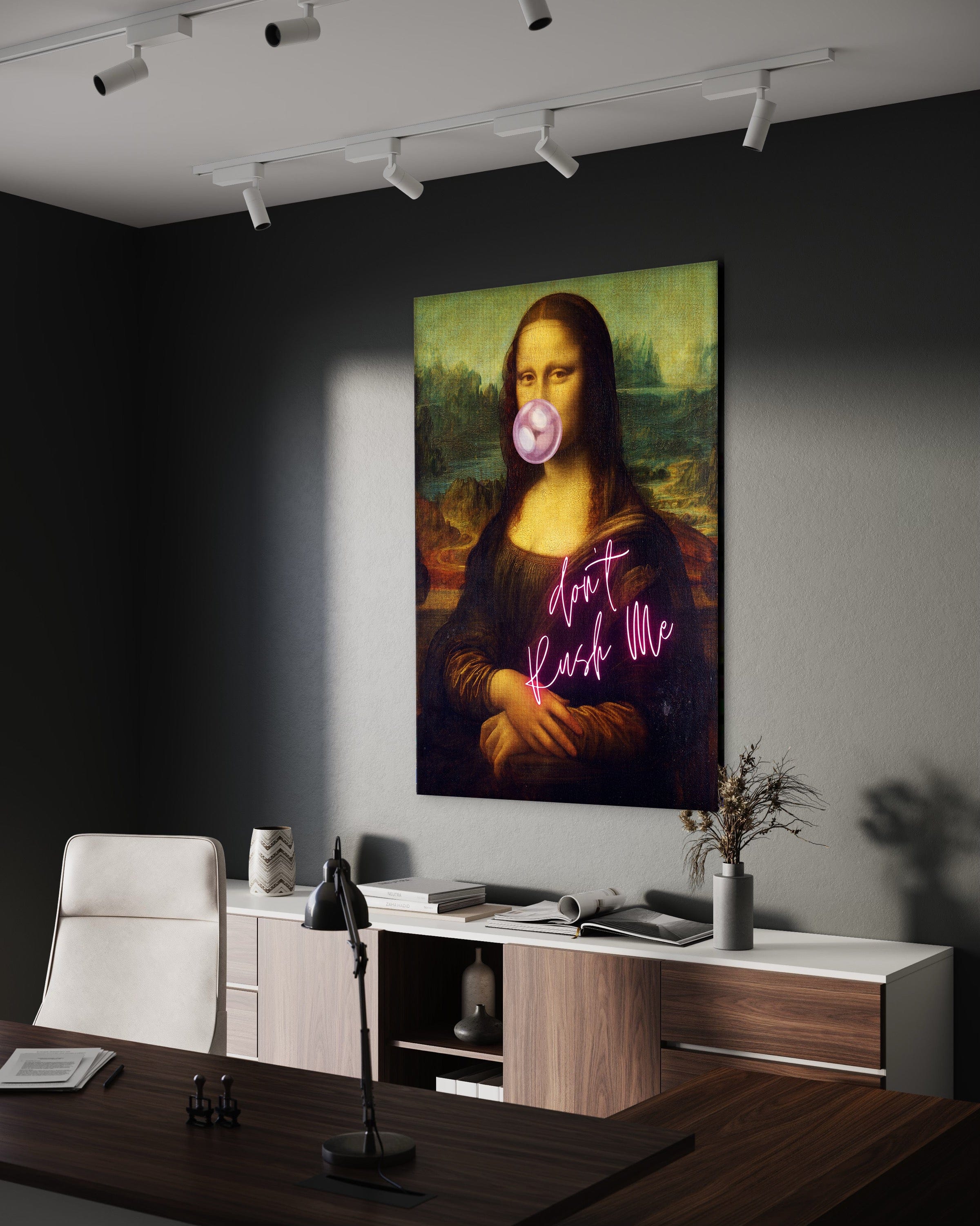 Mona Lisa don't rush me - Leinwandbild Quotes SimpleCanvas Canvas