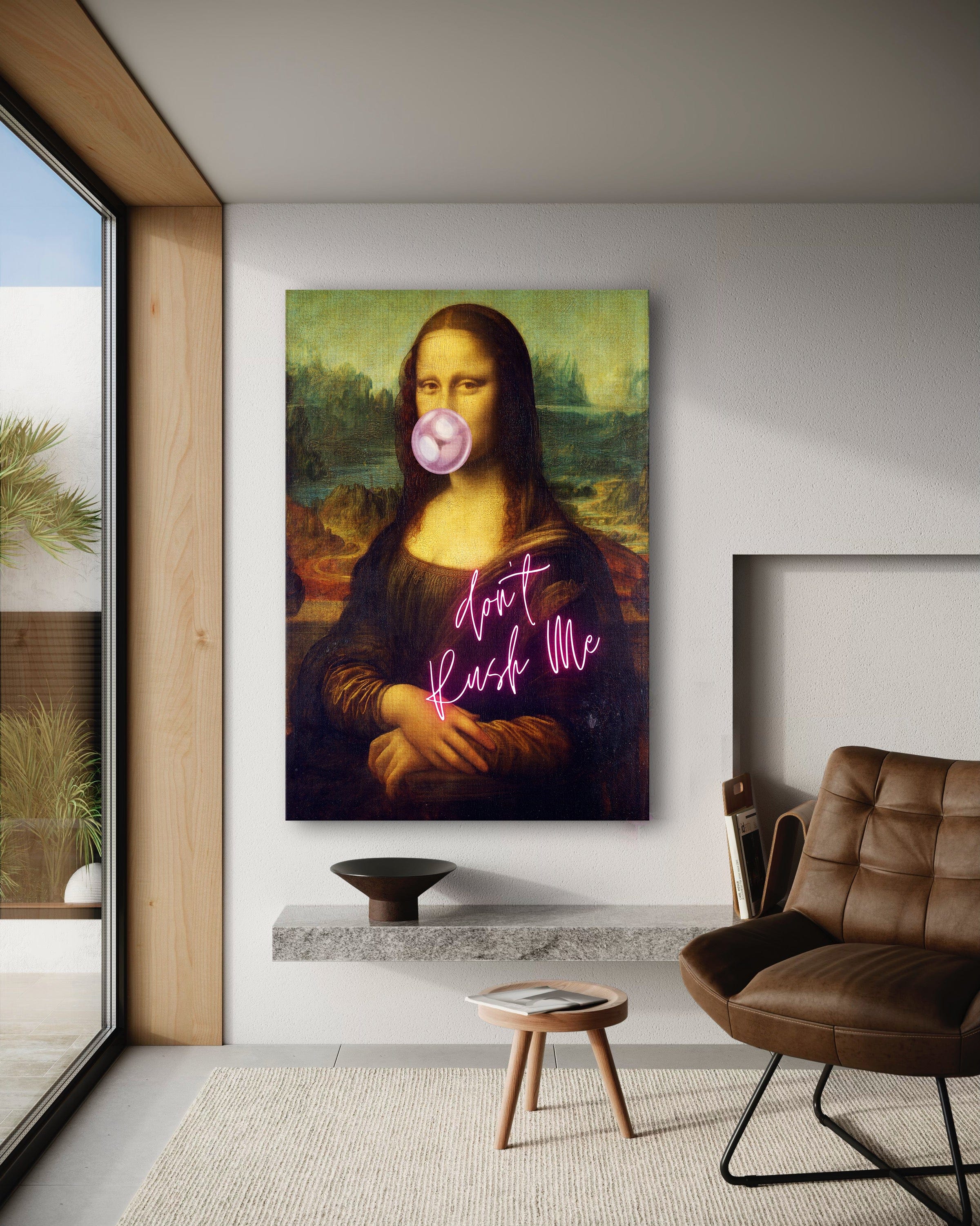 Mona Lisa don't rush me - Leinwandbild Quotes SimpleCanvas Canvas