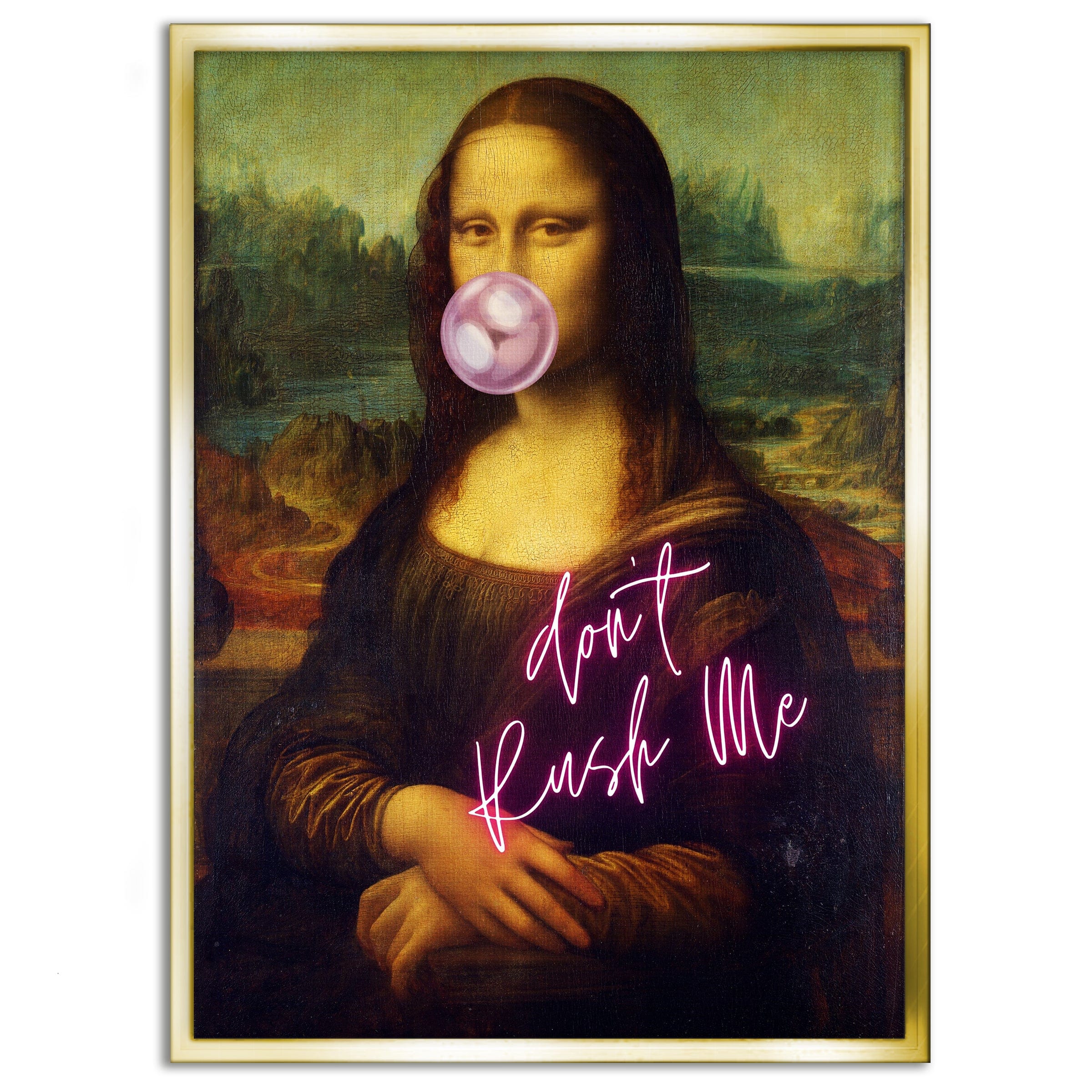 Mona Lisa don't rush me - Leinwandbild Quotes SimpleCanvas Canvas