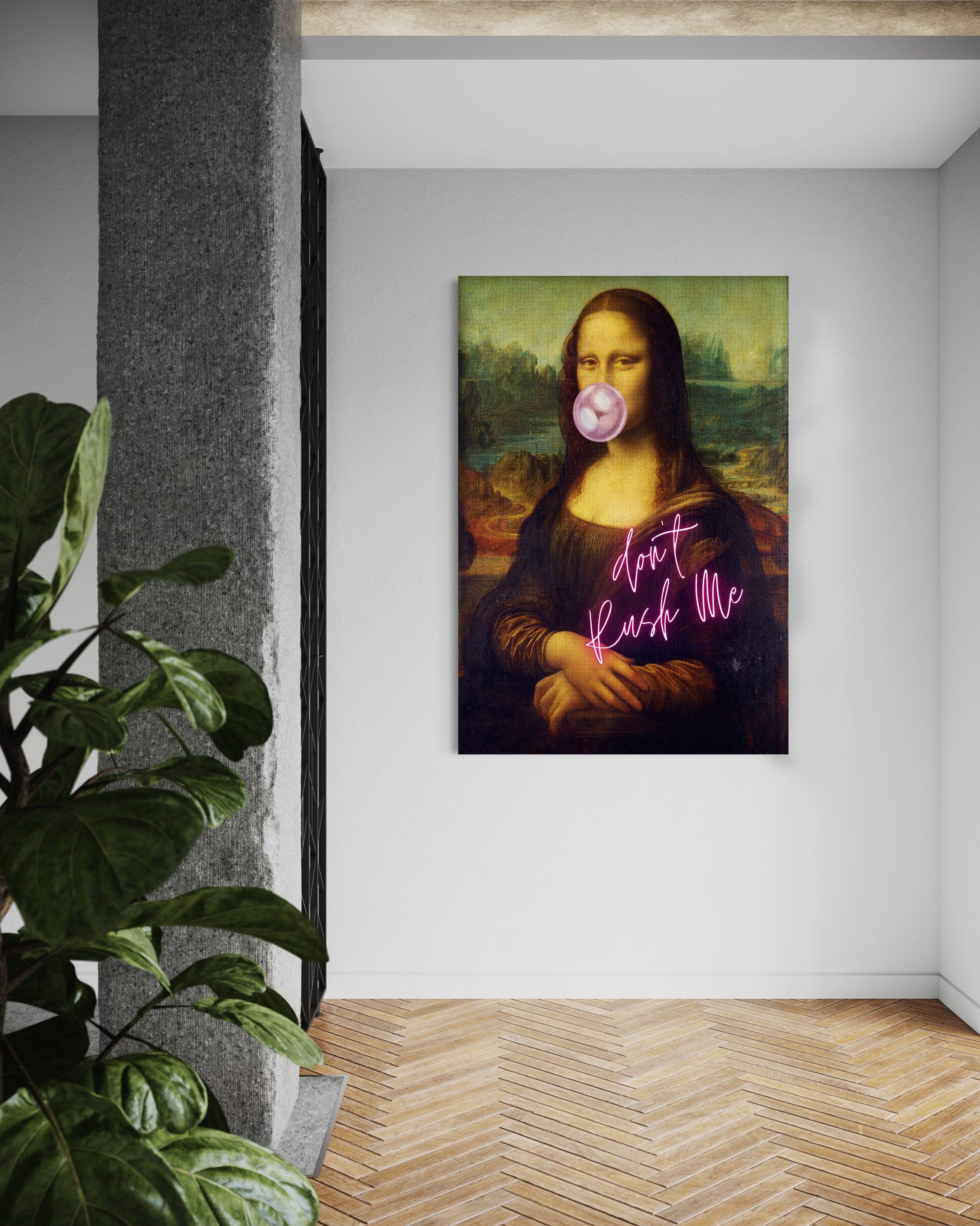 Mona Lisa don't rush me - Leinwandbild Quotes SimpleCanvas Canvas