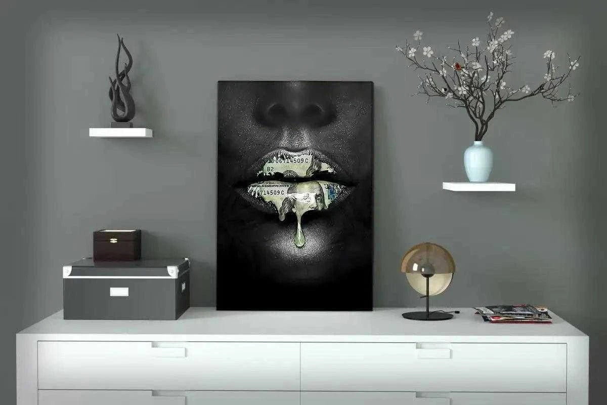Money Kiss - Leinwandbild Luxuriös SimpleCanvas Canvas