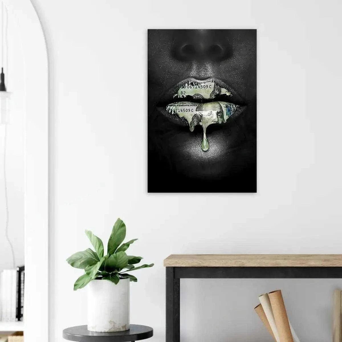 Money Kiss - Leinwandbild Luxuriös SimpleCanvas Canvas