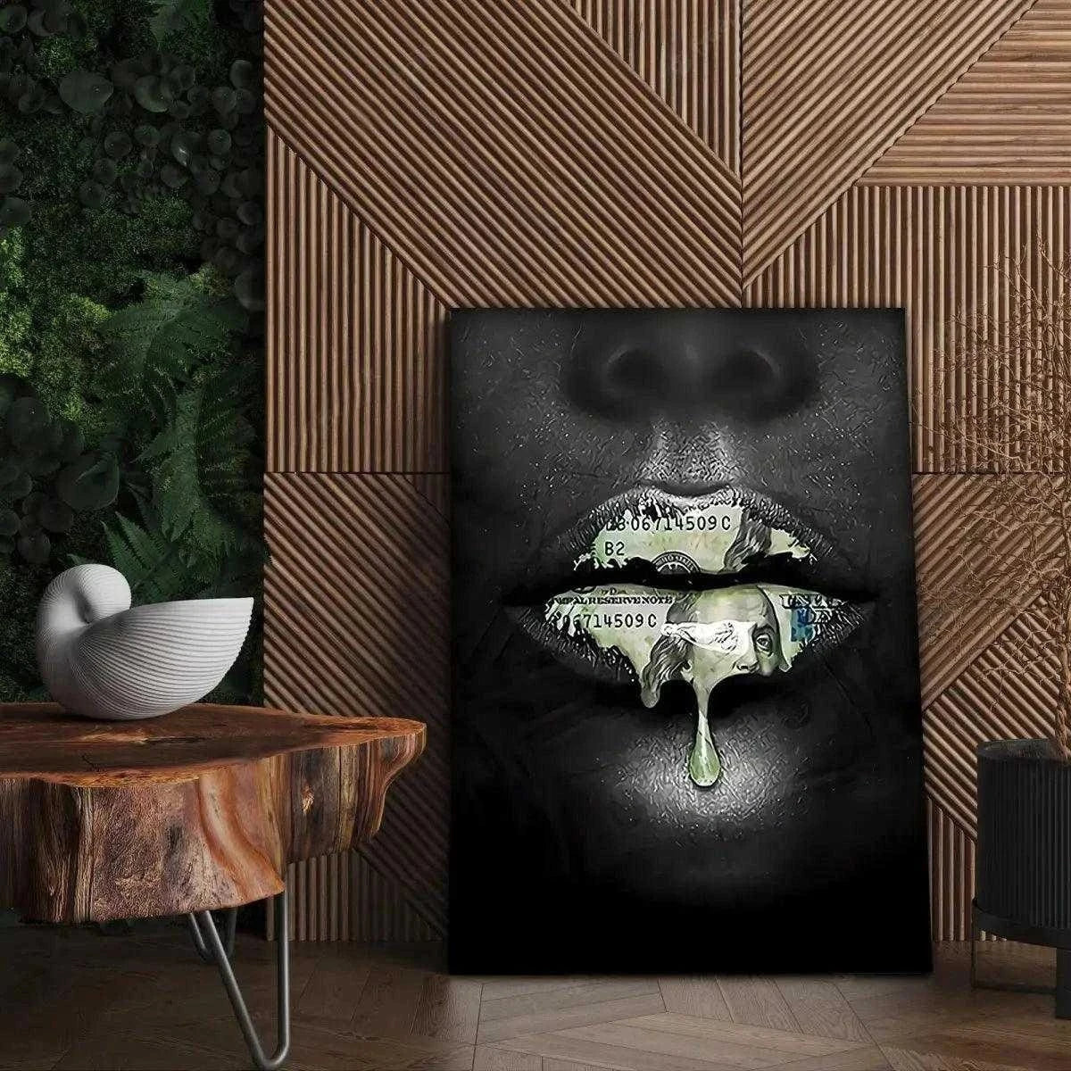 Money Kiss - Leinwandbild Luxuriös SimpleCanvas Canvas