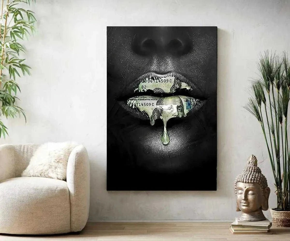 Money Kiss - Leinwandbild Luxuriös SimpleCanvas Canvas