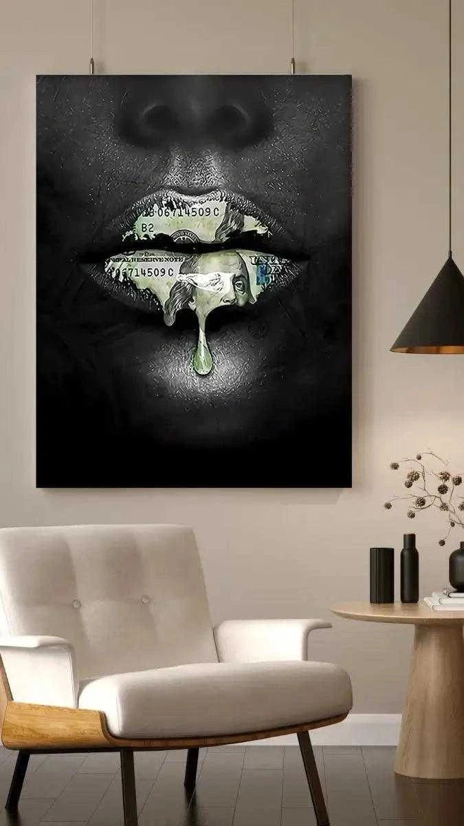 Money Kiss - Leinwandbild Luxuriös SimpleCanvas Canvas