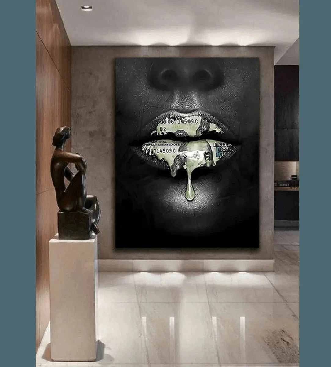 Money Kiss - Leinwandbild Luxuriös SimpleCanvas Canvas