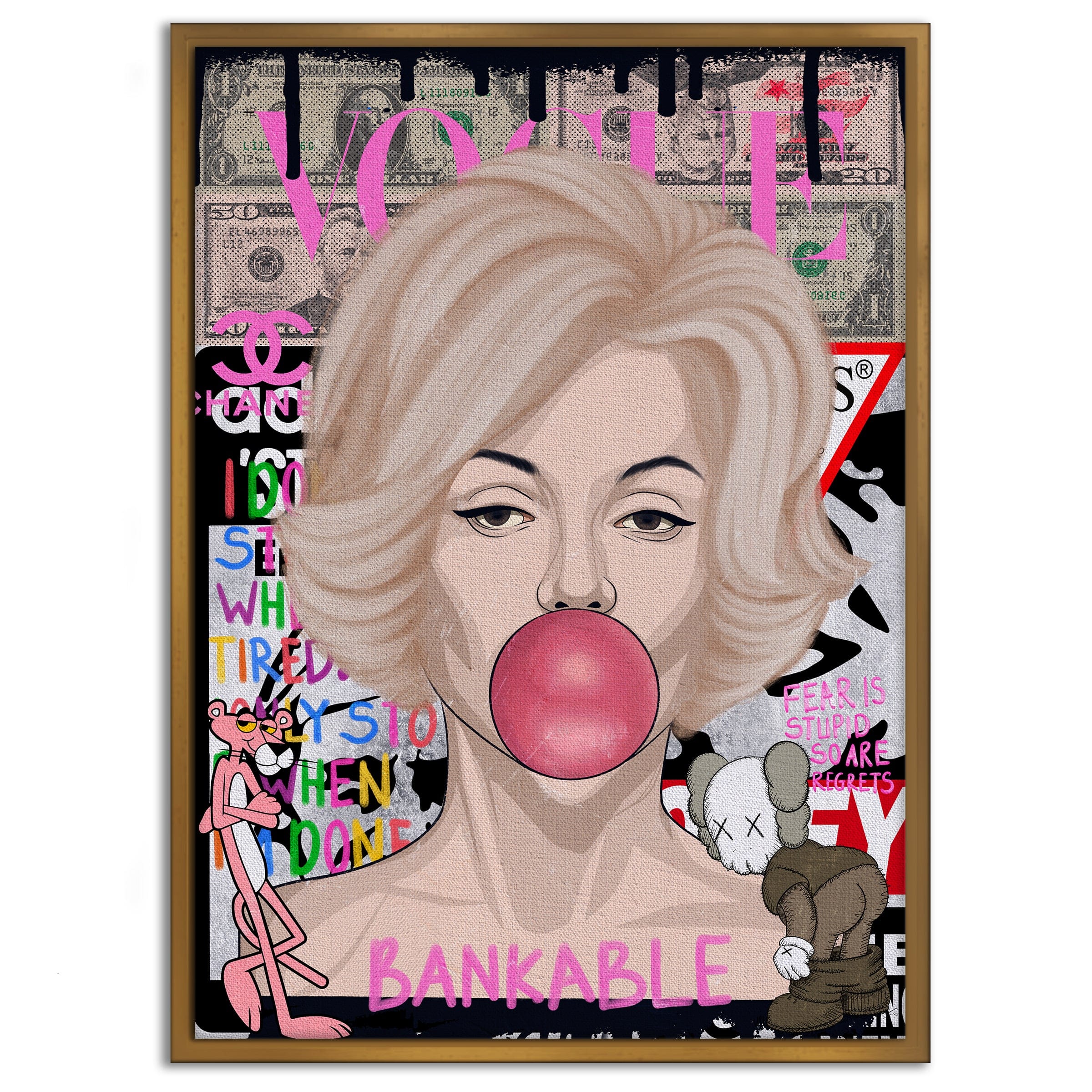 Monroe Marilyn - Leinwandbild Pop Art Mildwords Canvas
