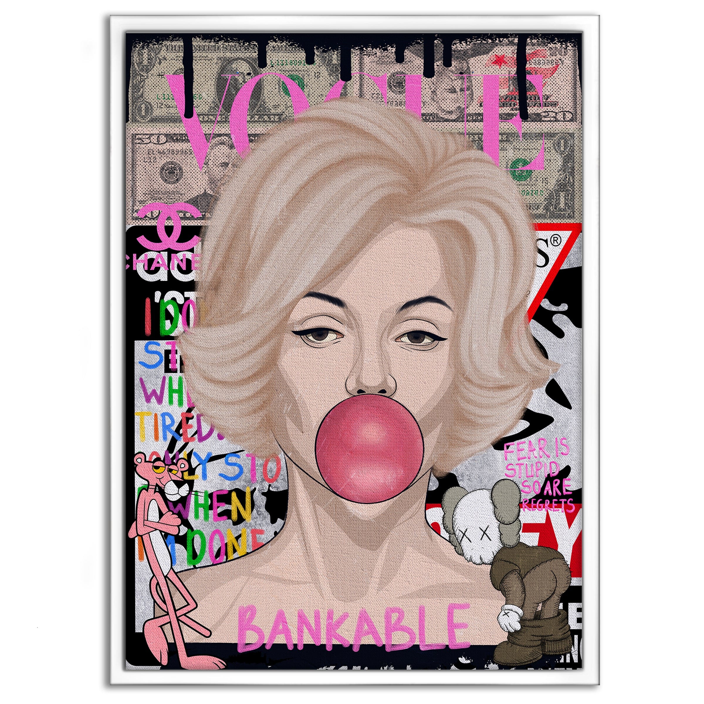 Monroe Marilyn - Leinwandbild Pop Art Mildwords Canvas