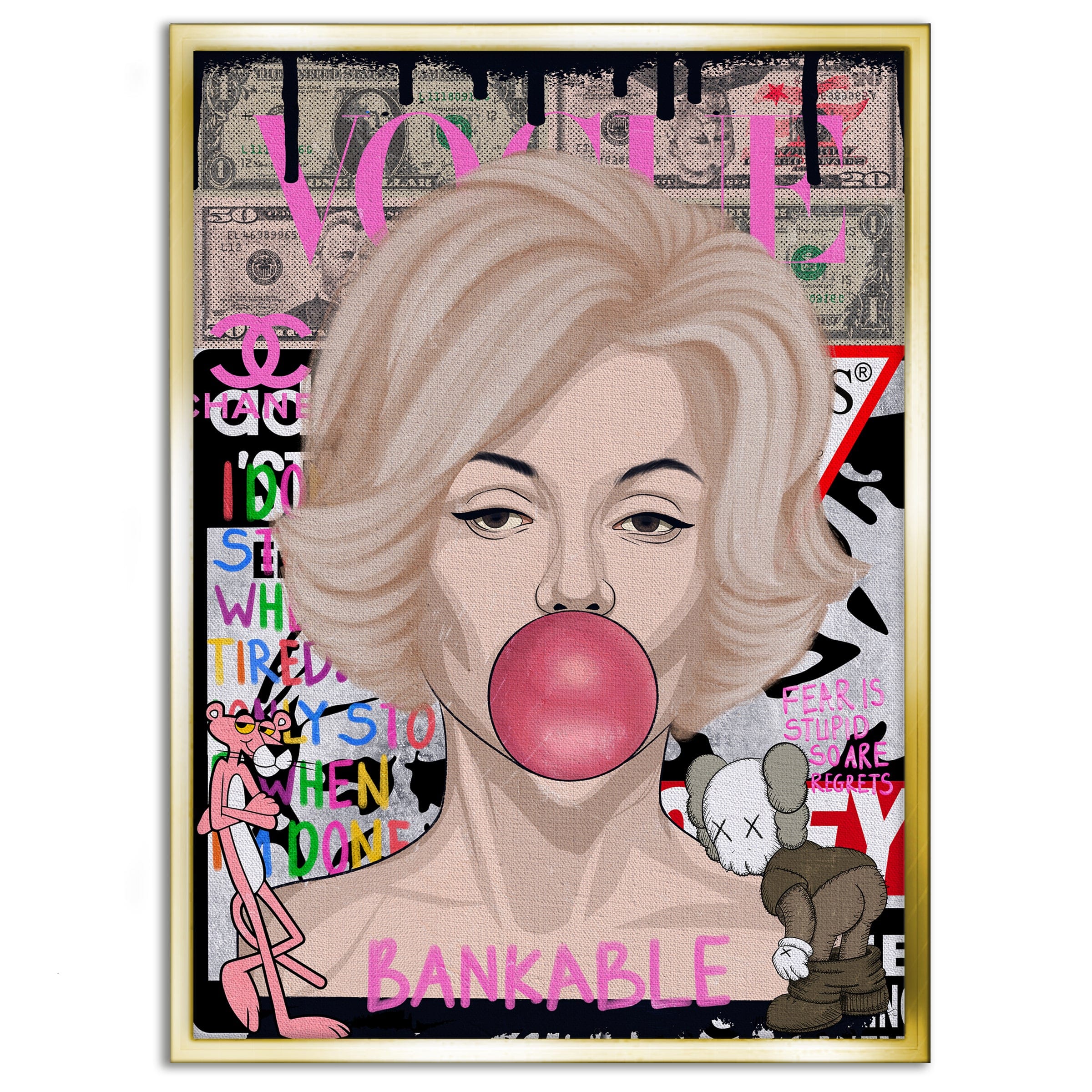 Monroe Marilyn - Leinwandbild Pop Art Mildwords Canvas