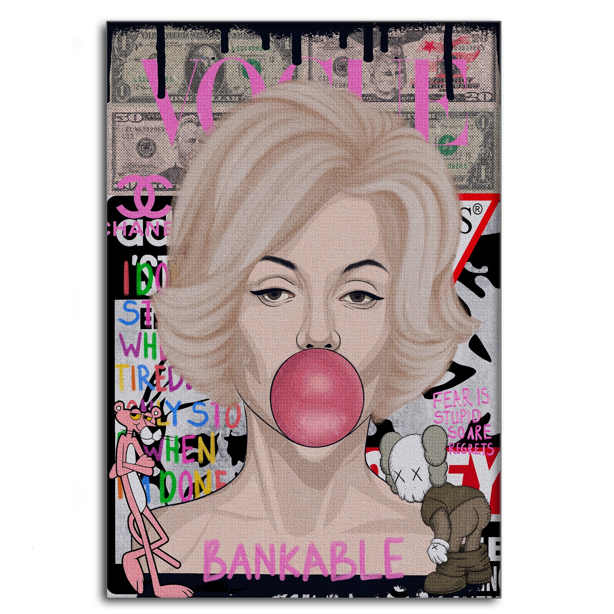 Monroe Marilyn - Leinwandbild Pop Art Mildwords Canvas
