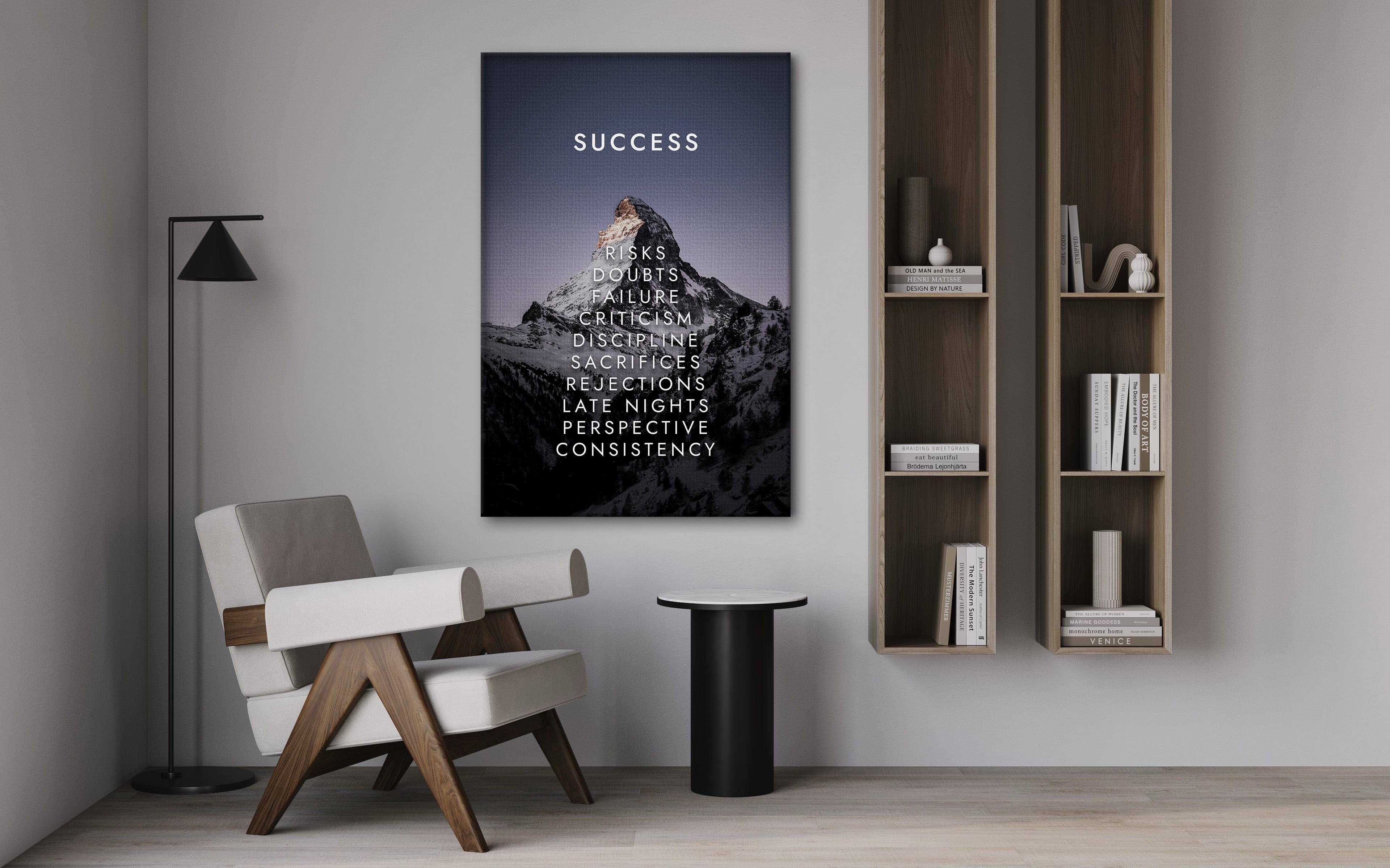 Mountain of Success V2 - Leinwandbild Motivation SimpleCanvas Canvas