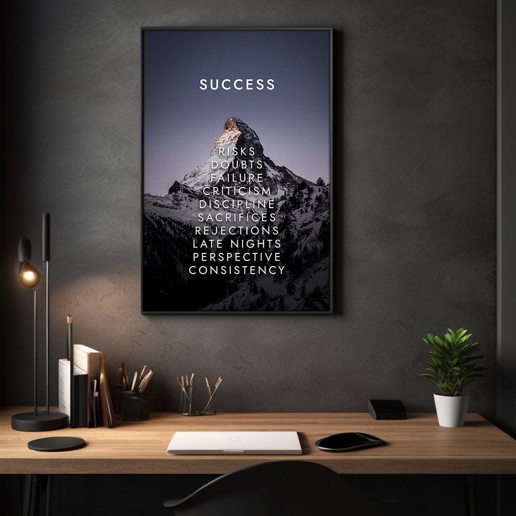 Mountain of Success V2 - Leinwandbild Motivation SimpleCanvas Canvas