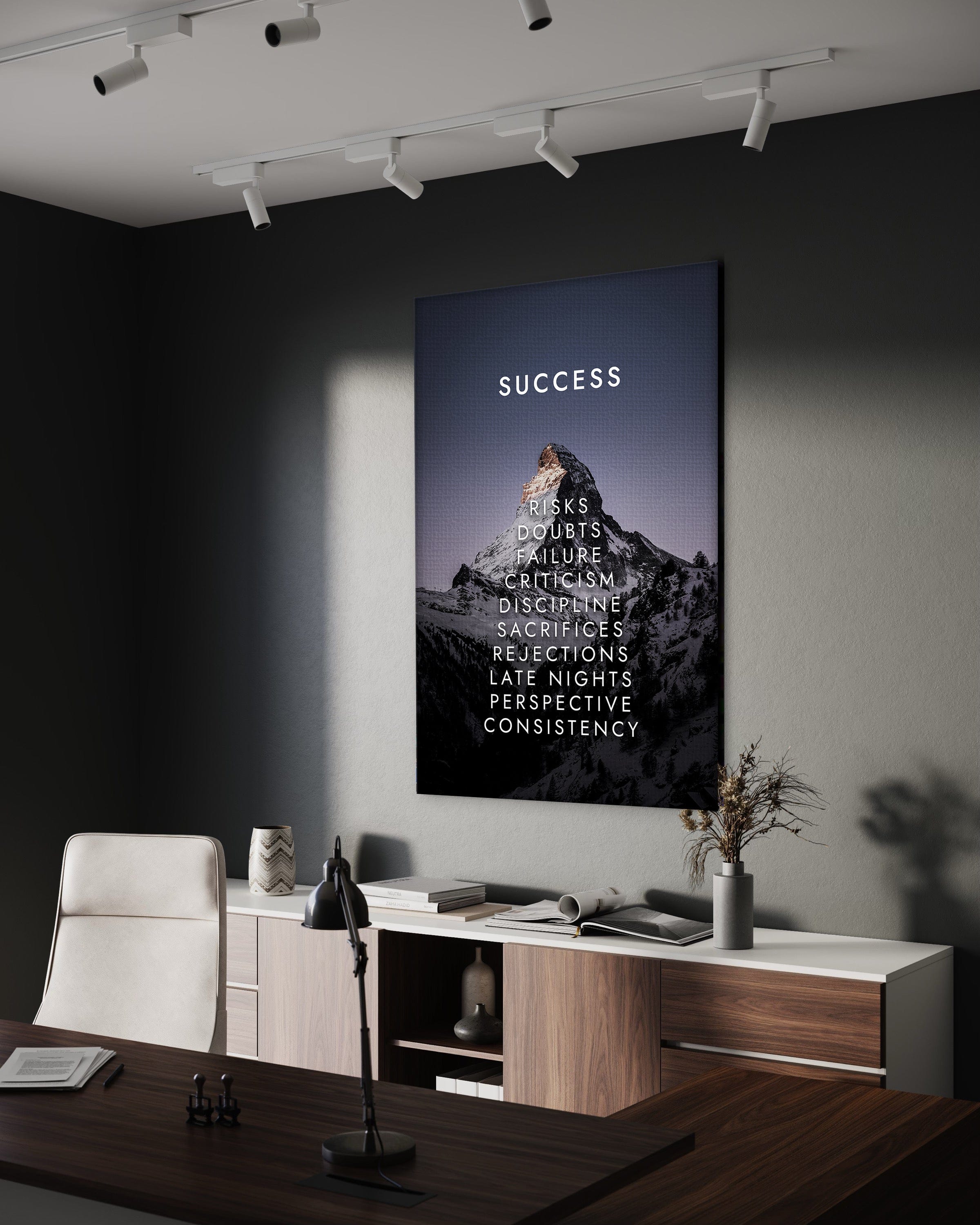 Mountain of Success V2 - Leinwandbild Motivation SimpleCanvas Canvas