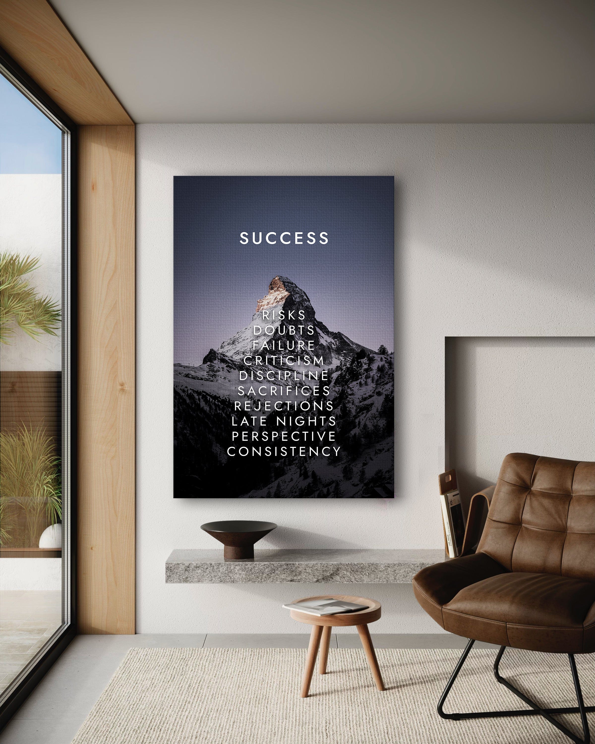 Mountain of Success V2 - Leinwandbild Motivation SimpleCanvas Canvas