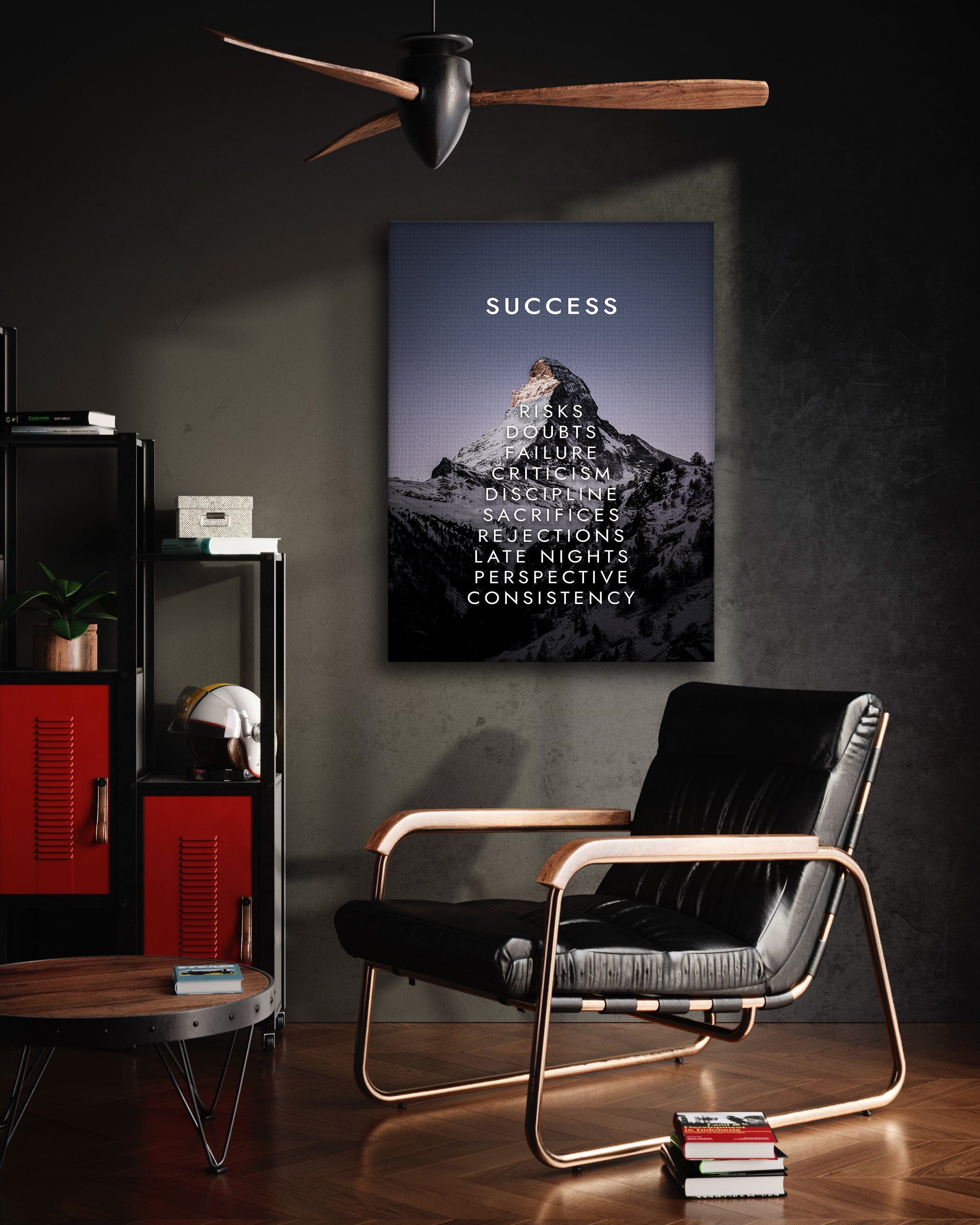 Mountain of Success V2 - Leinwandbild Motivation SimpleCanvas Canvas