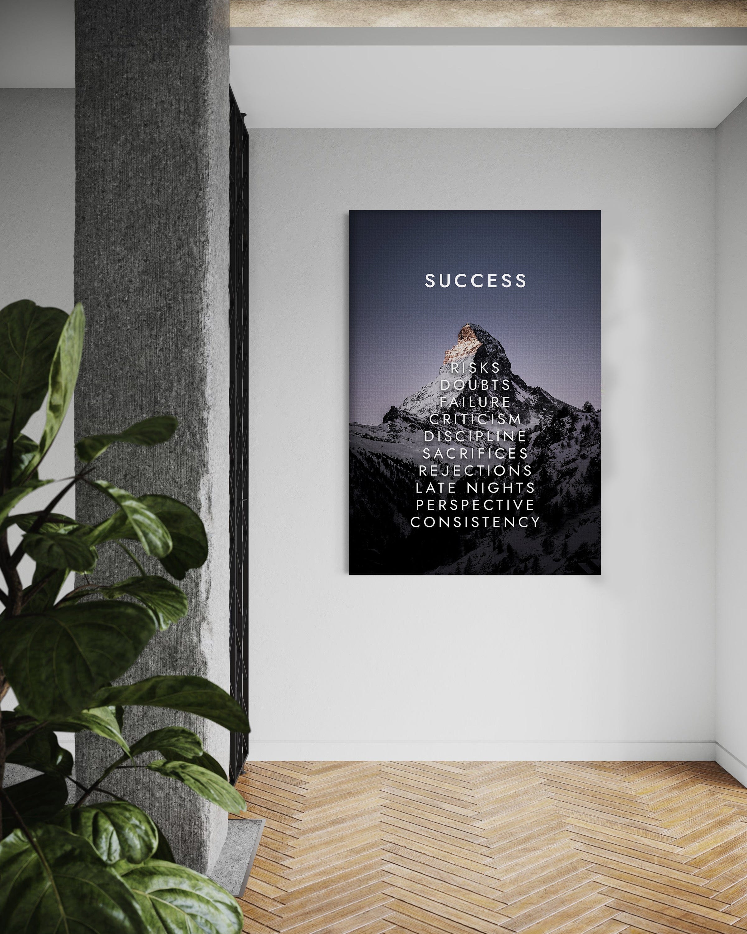 Mountain of Success V2 - Leinwandbild Motivation SimpleCanvas Canvas