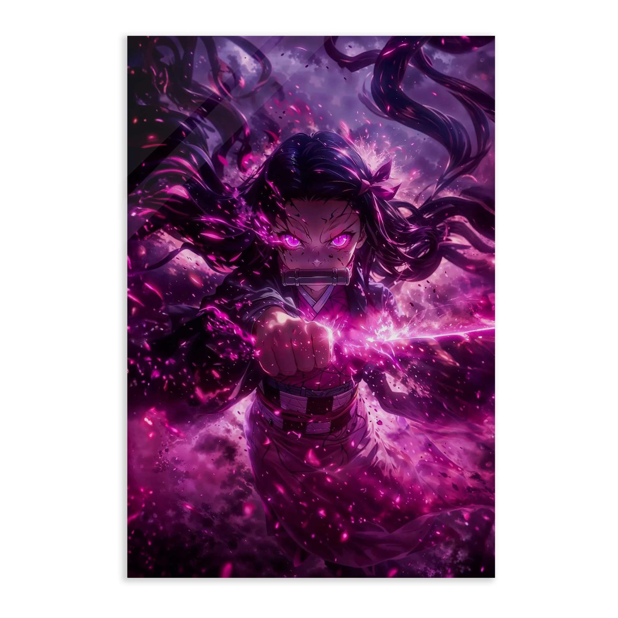 Nezuko Demon Rage Nezuko Rage - Demon Slayer - Anime Leinwandbild - SimpleCanvas