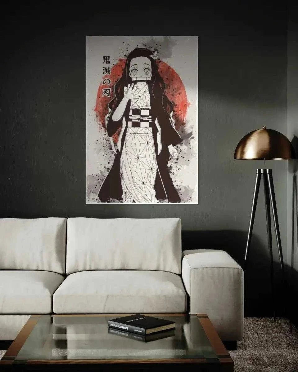 Nezuko Vintage - Demon Slayer - Anime Leinwandbild SimpleCanvas Canvas