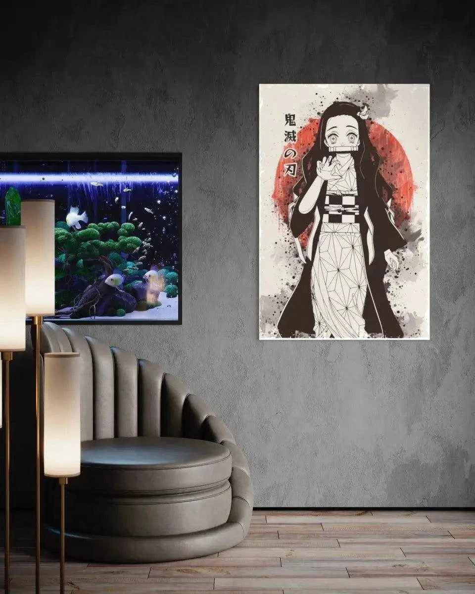 Nezuko Vintage - Demon Slayer - Anime Leinwandbild SimpleCanvas Canvas