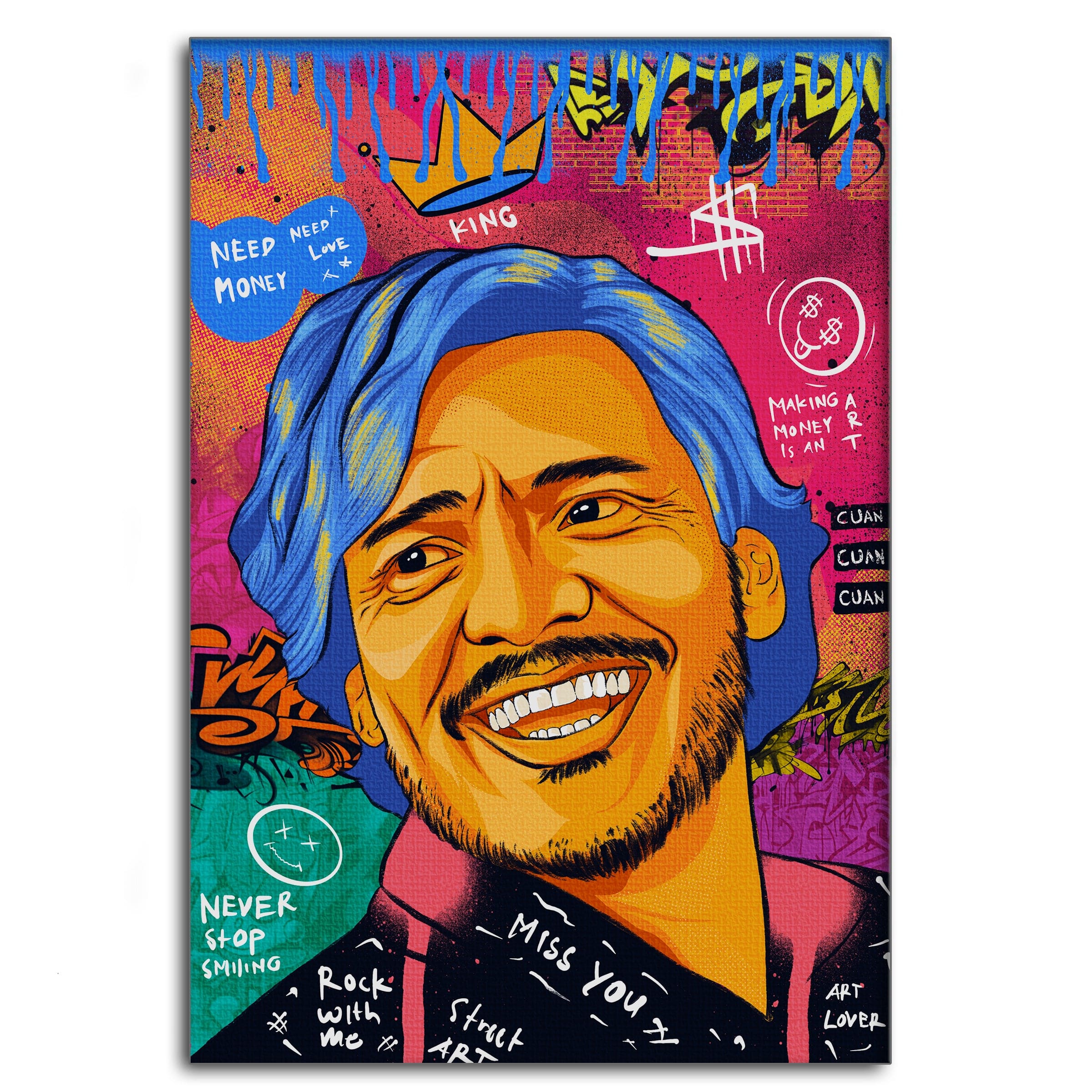 Nicolas Pedro A - Leinwandbild Pop Art Mildwords Canvas