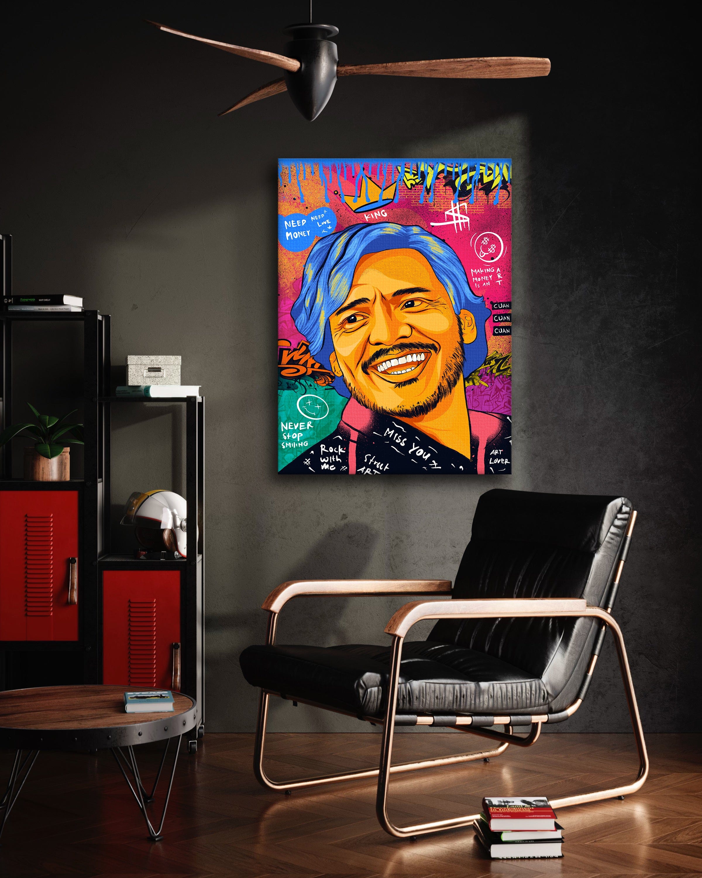 Nicolas Pedro A - Leinwandbild Pop Art Mildwords Canvas