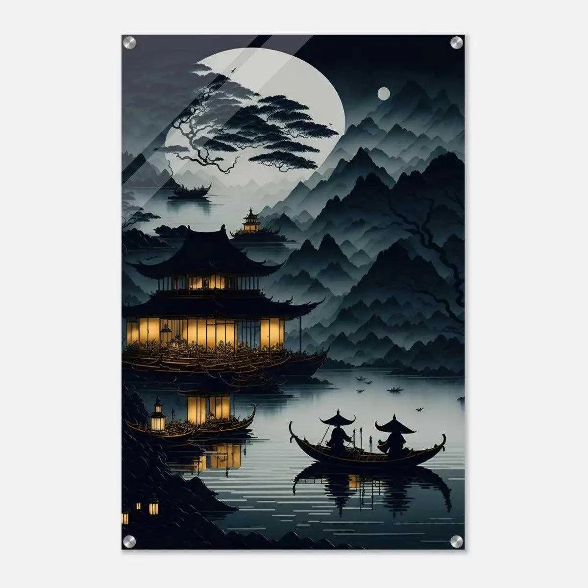 Night Sea - Leinwandbild Japanisch - - bilder japan canvas Foto auf Leinwand Home Decor home decor japan japan landscape japanese canvas japanese wallart japanische wanddeko japanische Wandkunst leinwandbilder leinwandbilder japanisch leinwanddeko wall art wandbilder