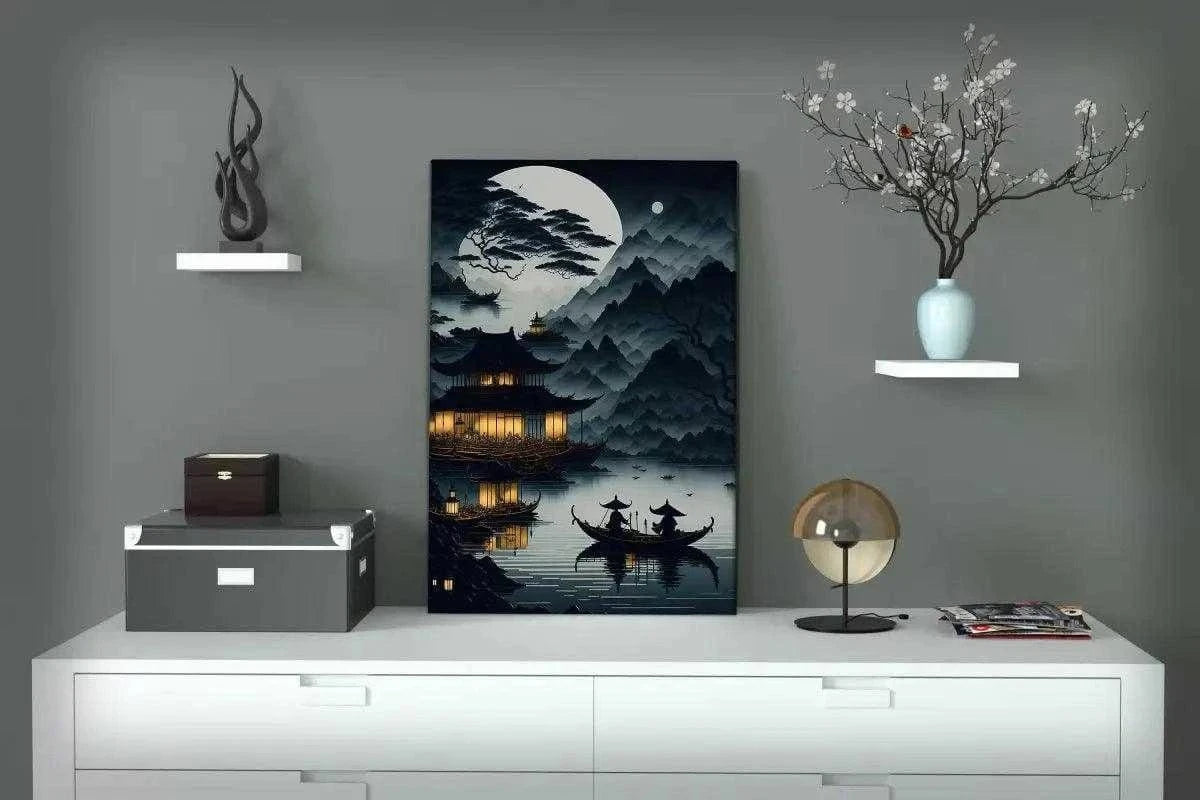 Night Sea - Leinwandbild Japanisch SimpleCanvas Canvas