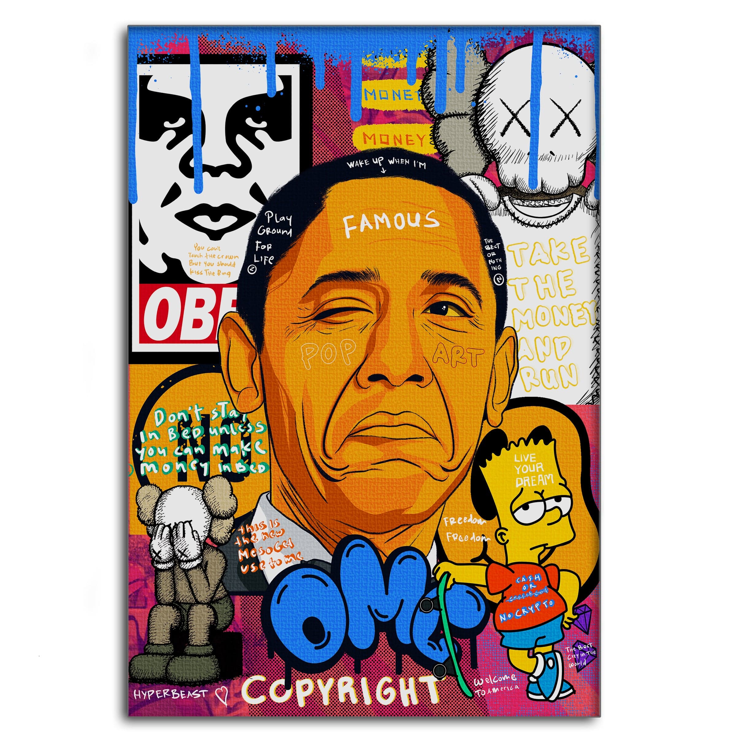 Obama - Leinwandbild Pop Art Mildwords Canvas
