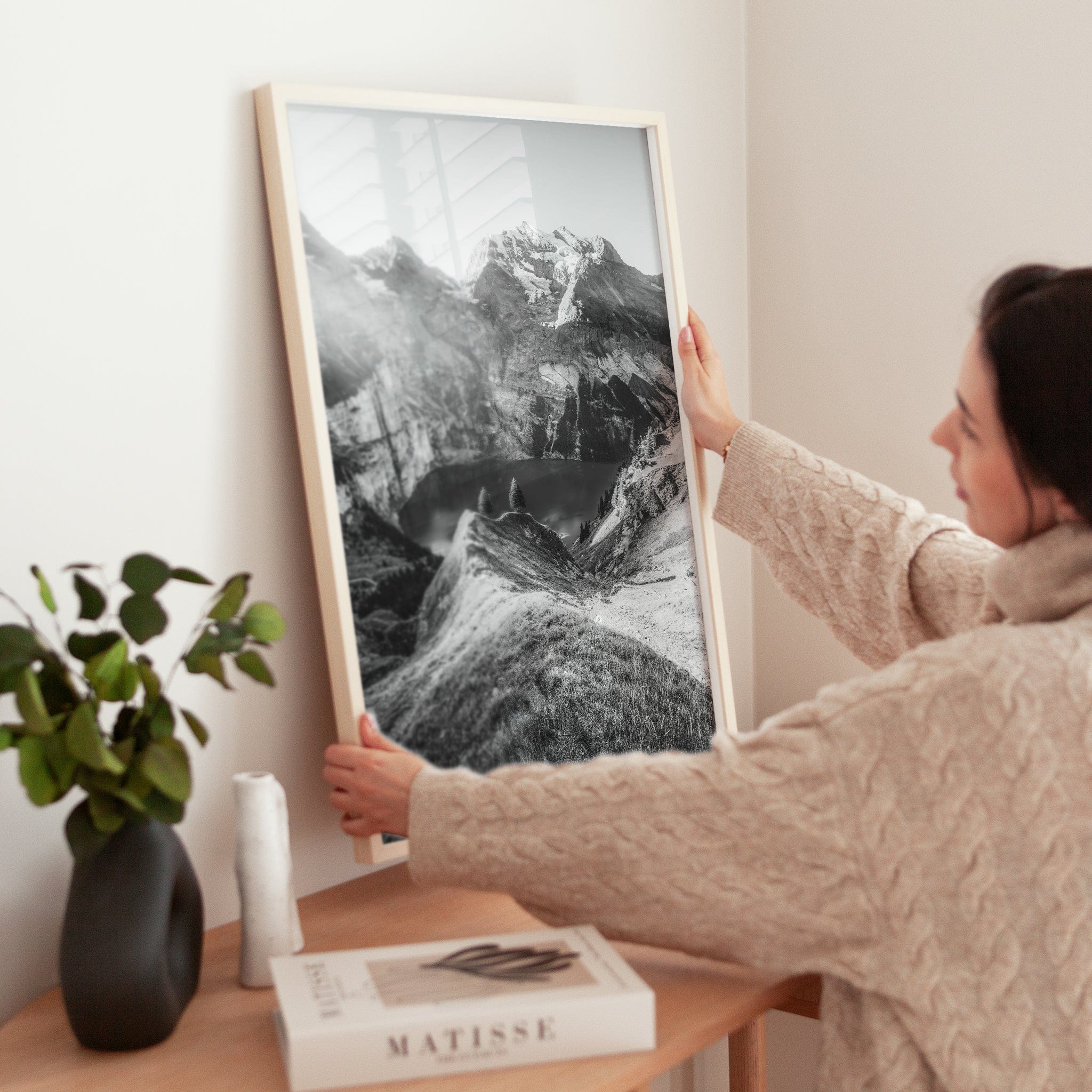 Oeschinensee – Bernese Oberland, Switzerland (black & white) Chamonix Prints Portrait Orientation