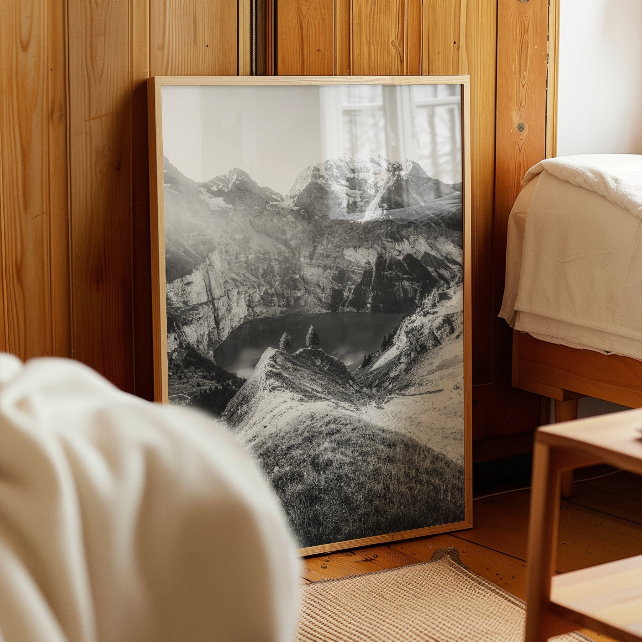 Oeschinensee – Bernese Oberland, Switzerland (black & white) Chamonix Prints Portrait Orientation