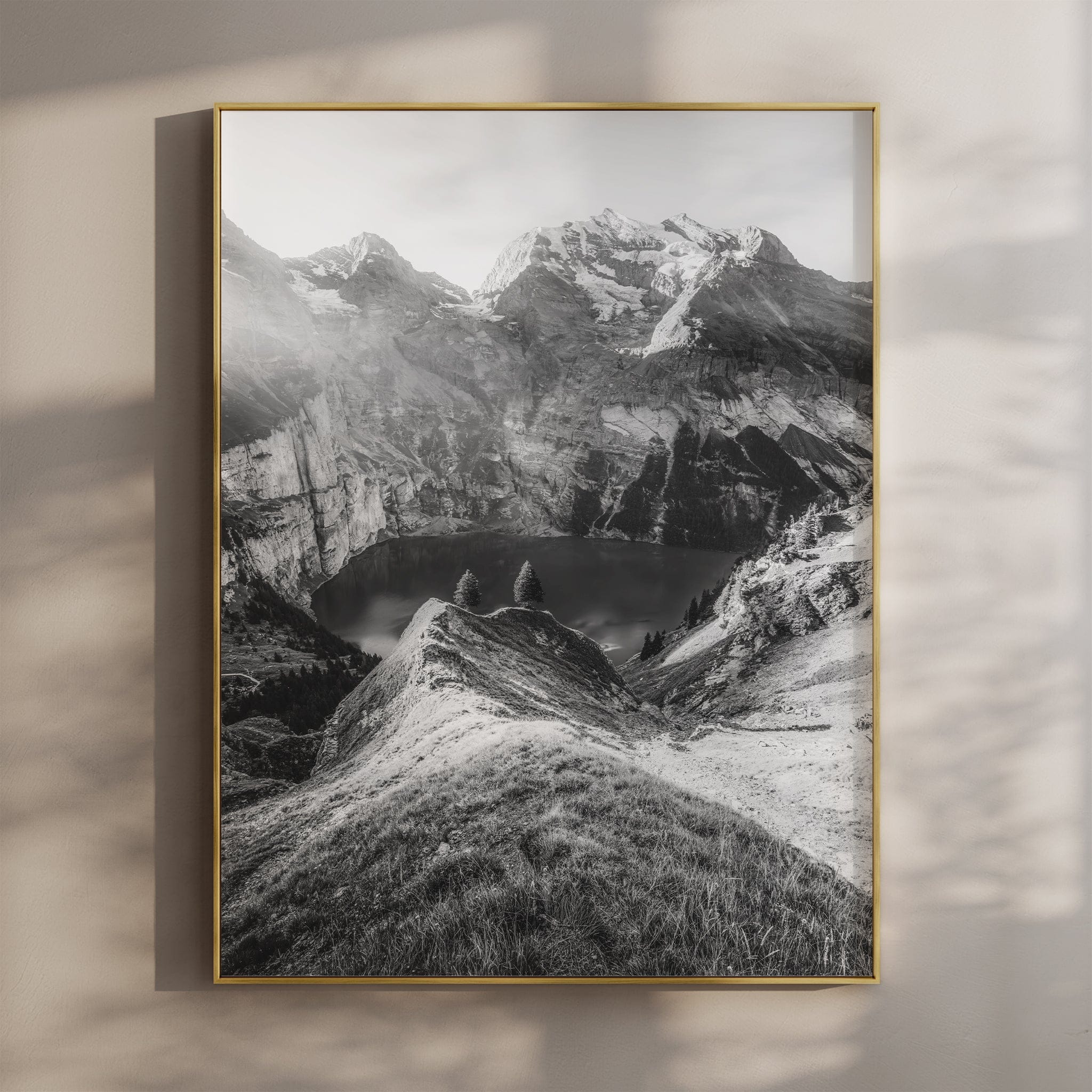 Oeschinensee – Bernese Oberland, Switzerland (black & white) Chamonix Prints Portrait Orientation