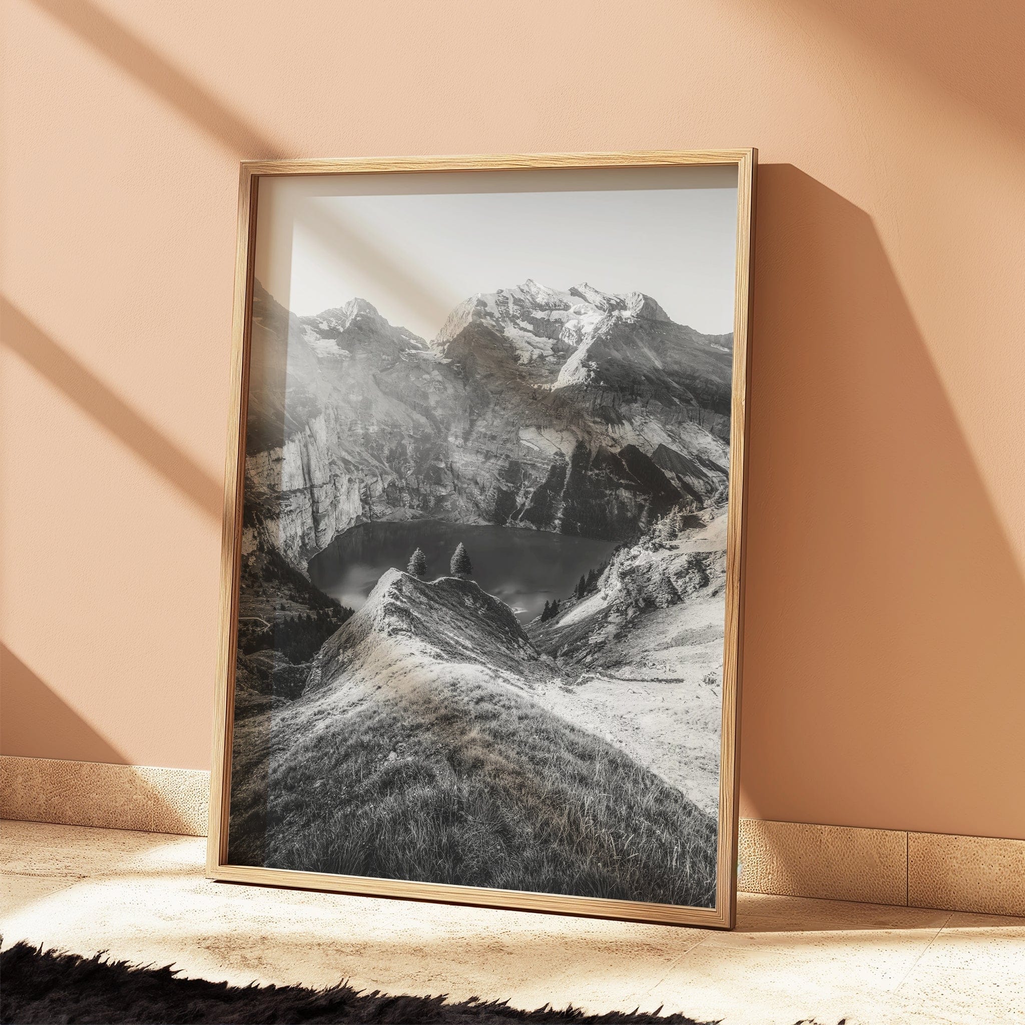 Oeschinensee – Bernese Oberland, Switzerland (black & white) Chamonix Prints Portrait Orientation