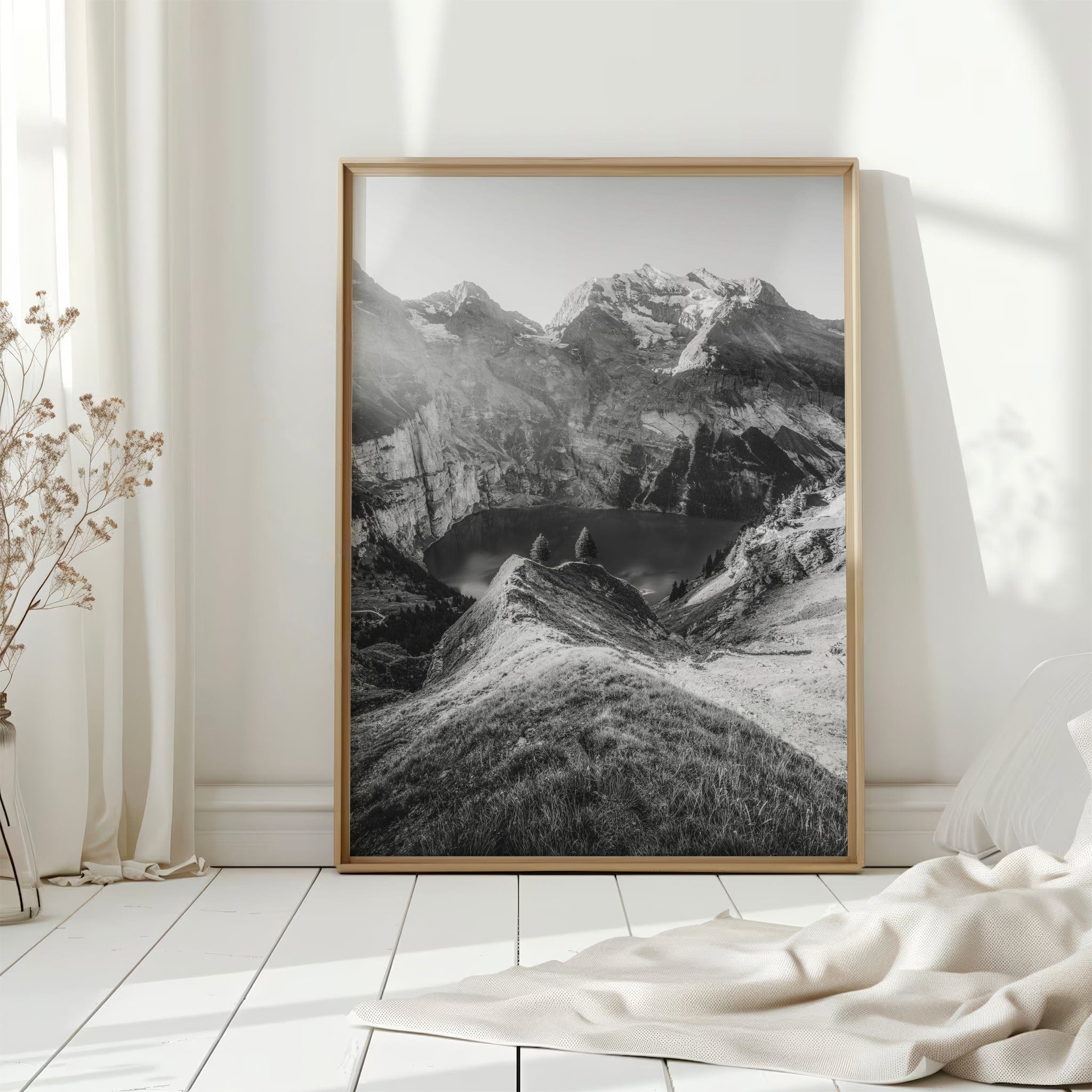 Oeschinensee – Bernese Oberland, Switzerland (black & white) Chamonix Prints Portrait Orientation