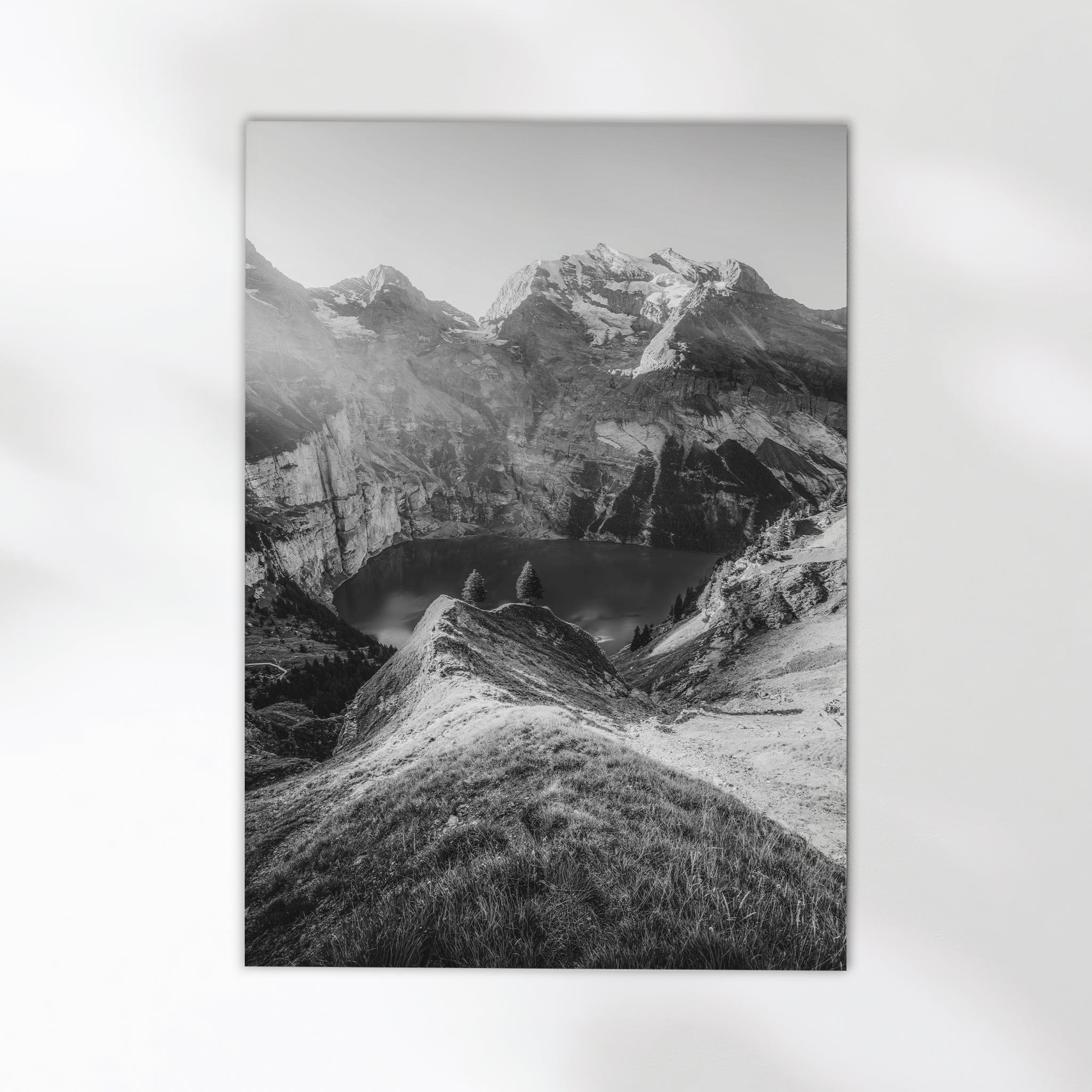 Oeschinensee – Bernese Oberland, Switzerland (black & white) Chamonix Prints Portrait Orientation
