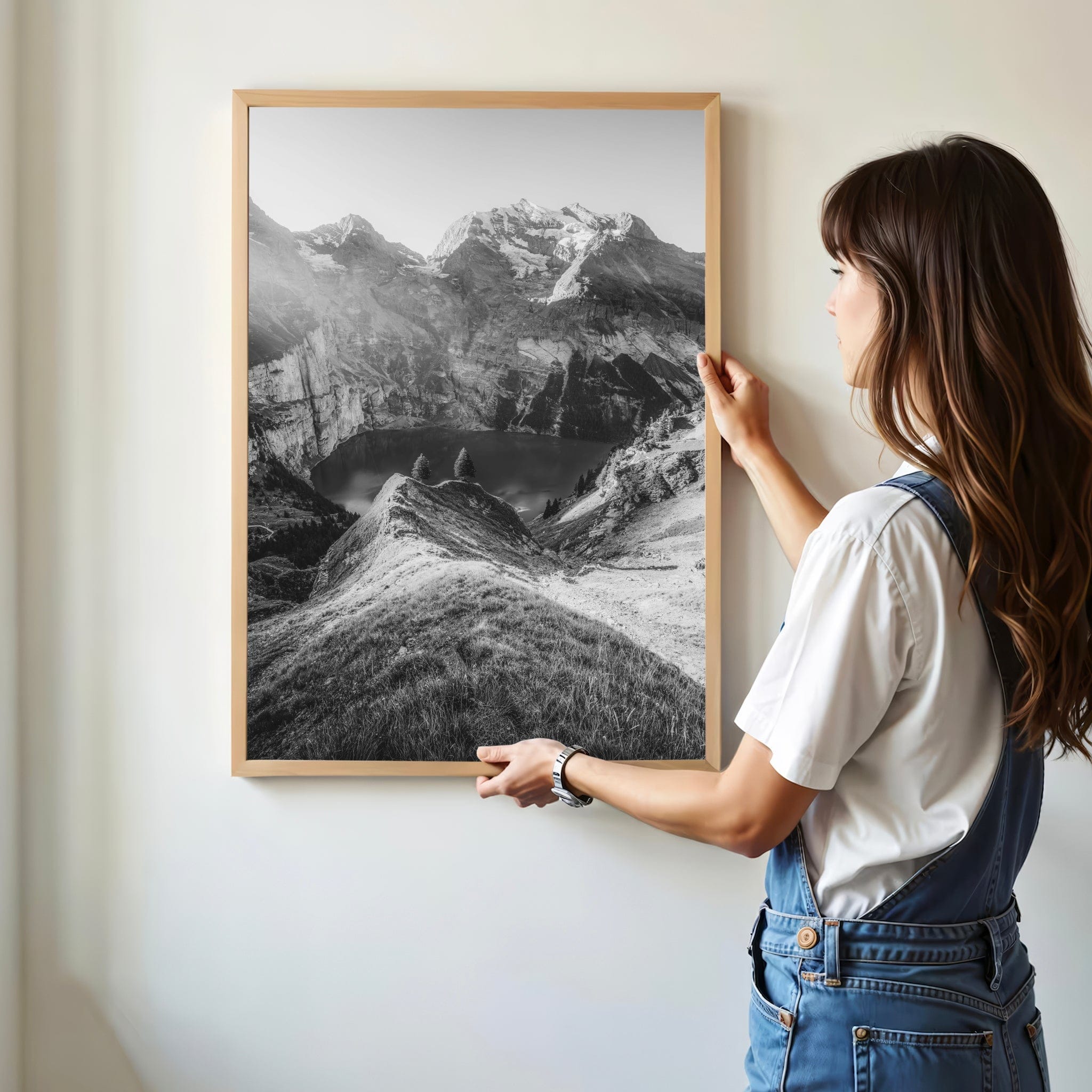 Oeschinensee – Bernese Oberland, Switzerland (black & white) Chamonix Prints Portrait Orientation