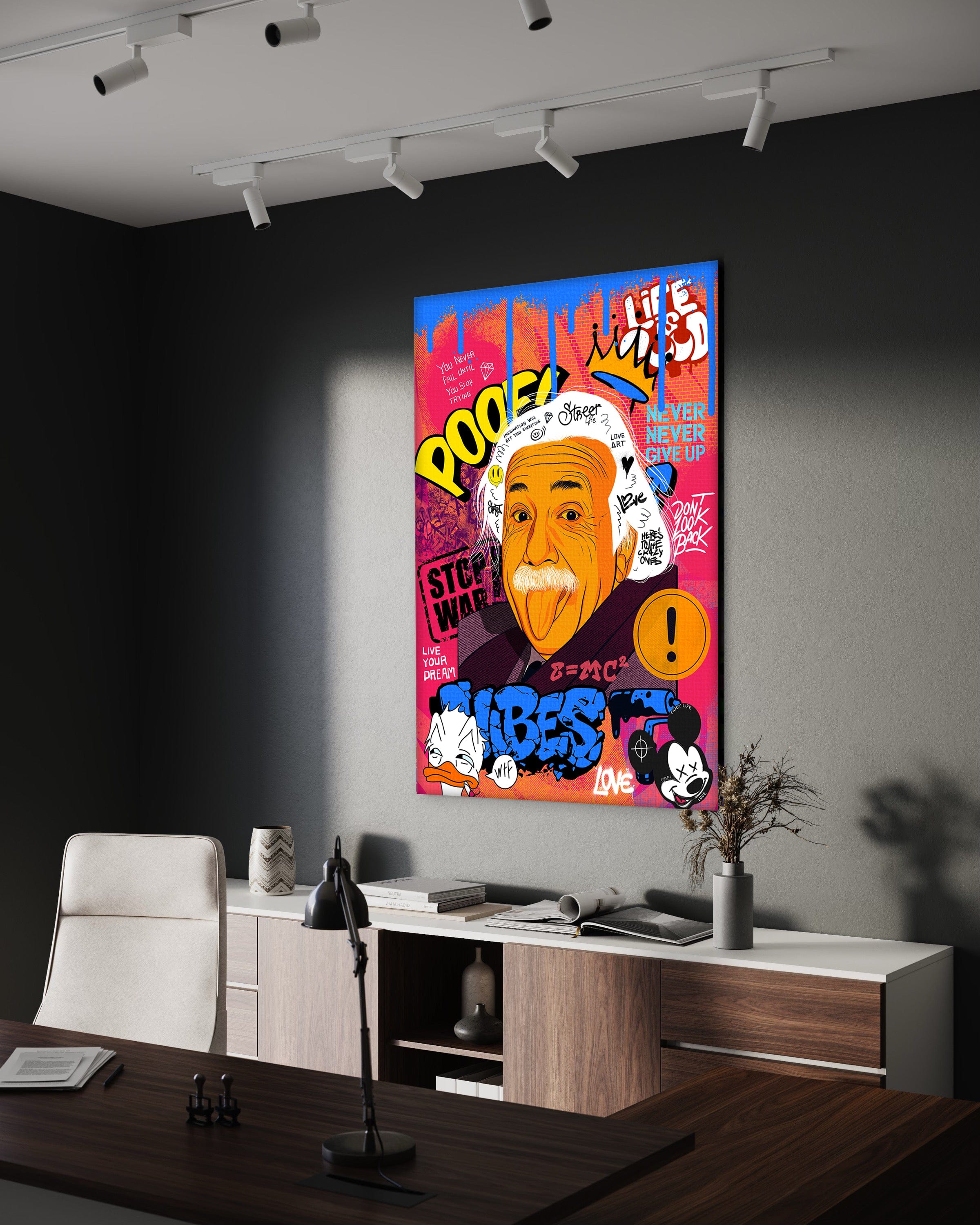Professor Einstein - Leinwandbild Pop Art Mildwords Canvas
