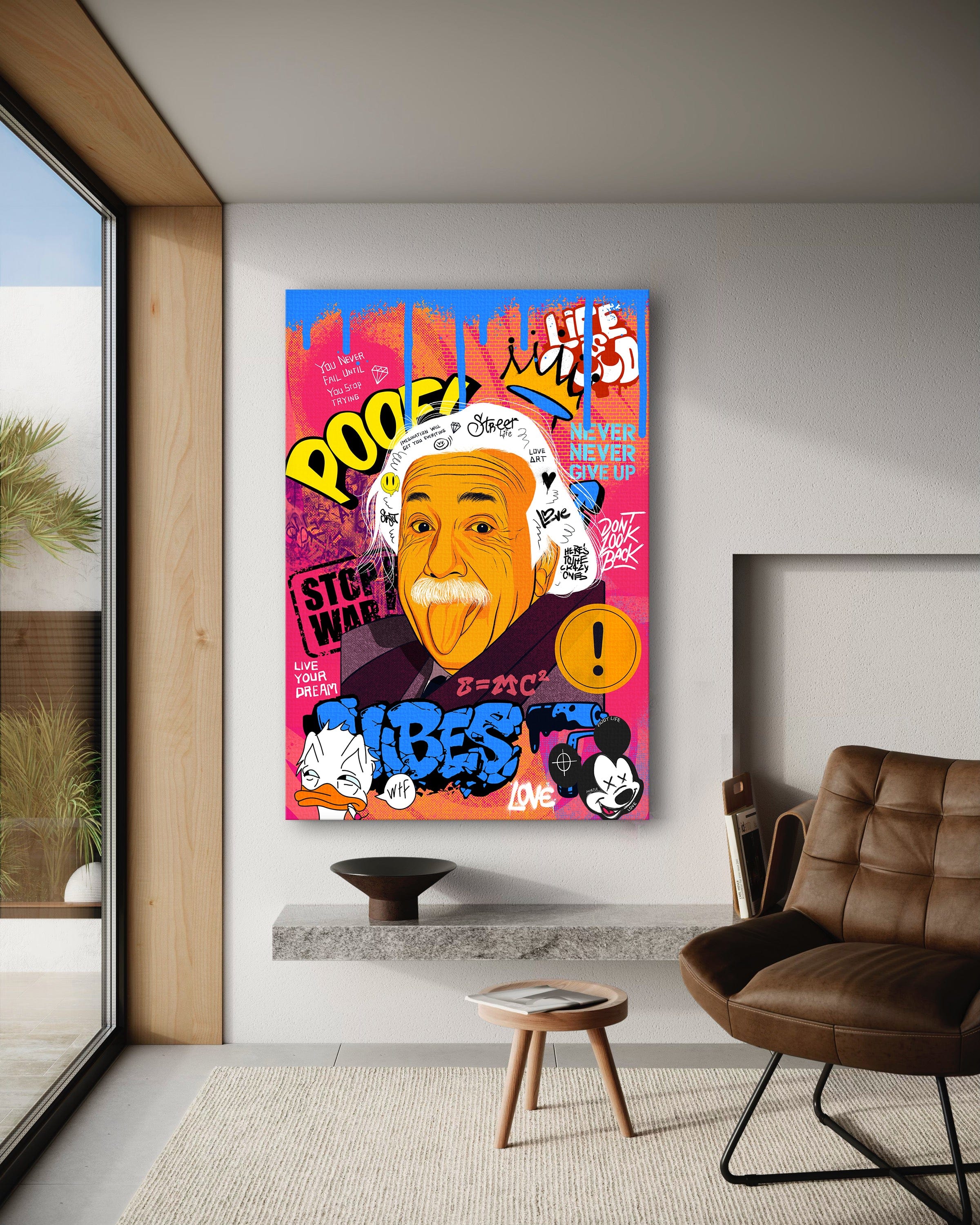 Professor Einstein - Leinwandbild Pop Art Mildwords Canvas