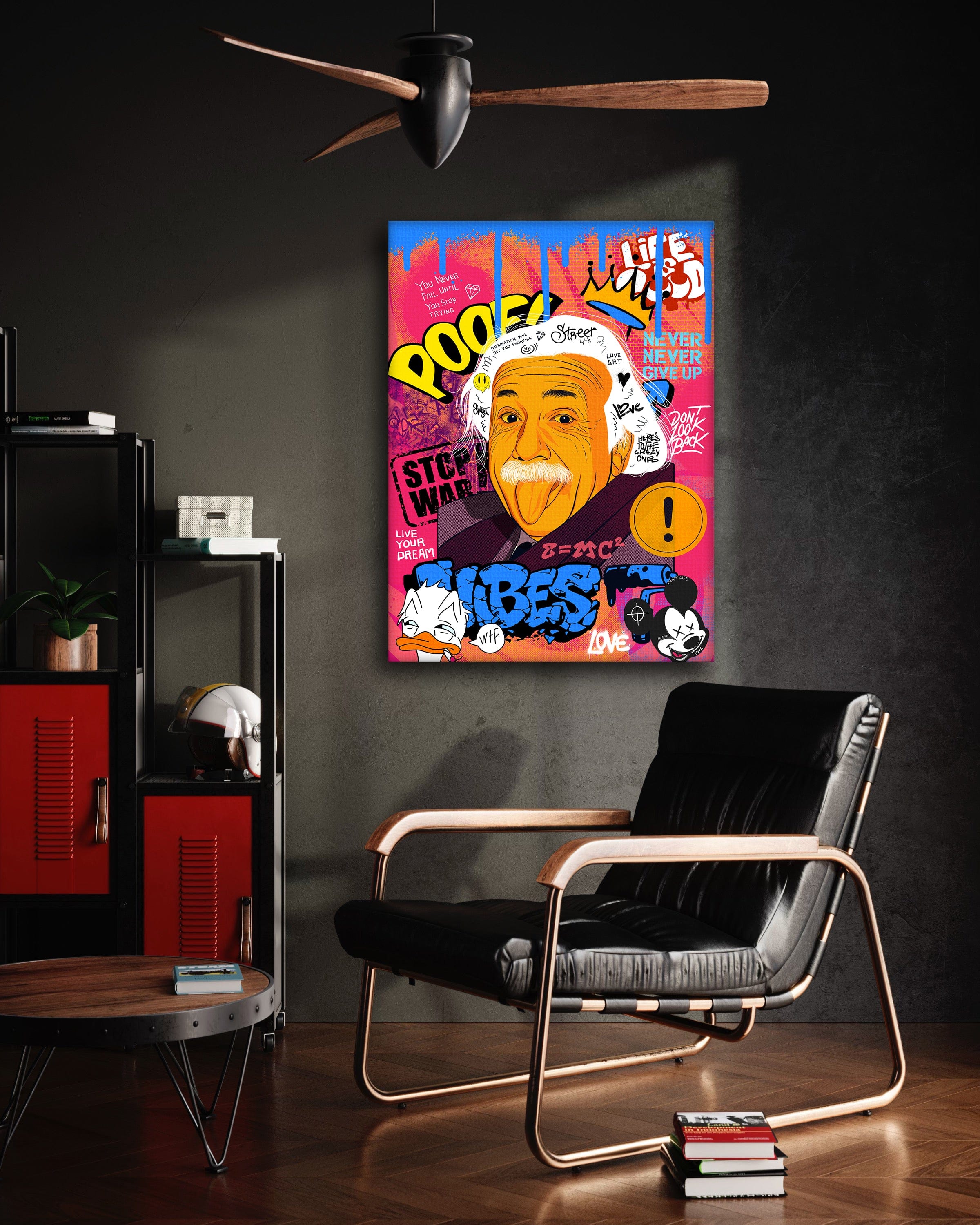 Professor Einstein - Leinwandbild Pop Art Mildwords Canvas