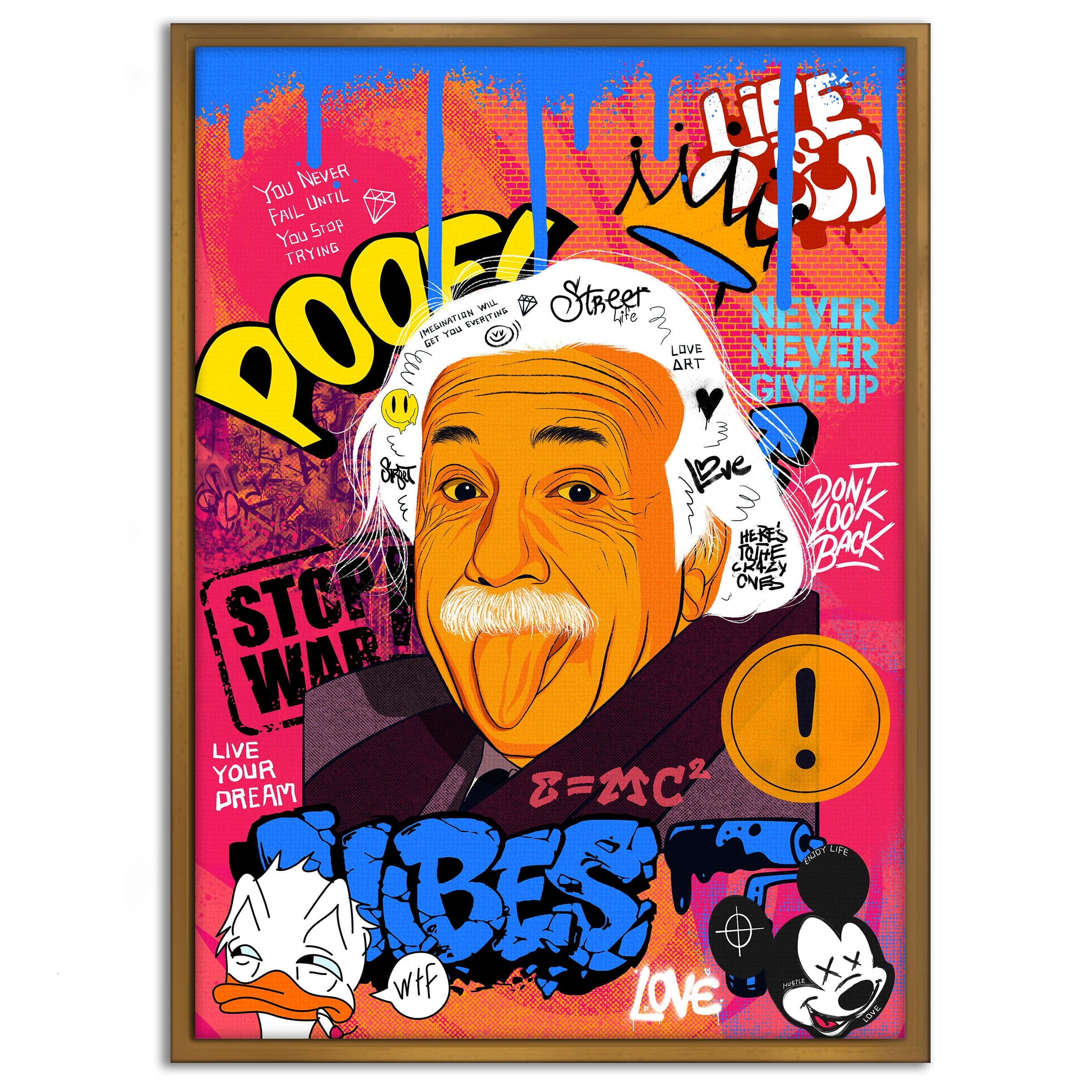 Professor Einstein - Leinwandbild Pop Art Mildwords Canvas