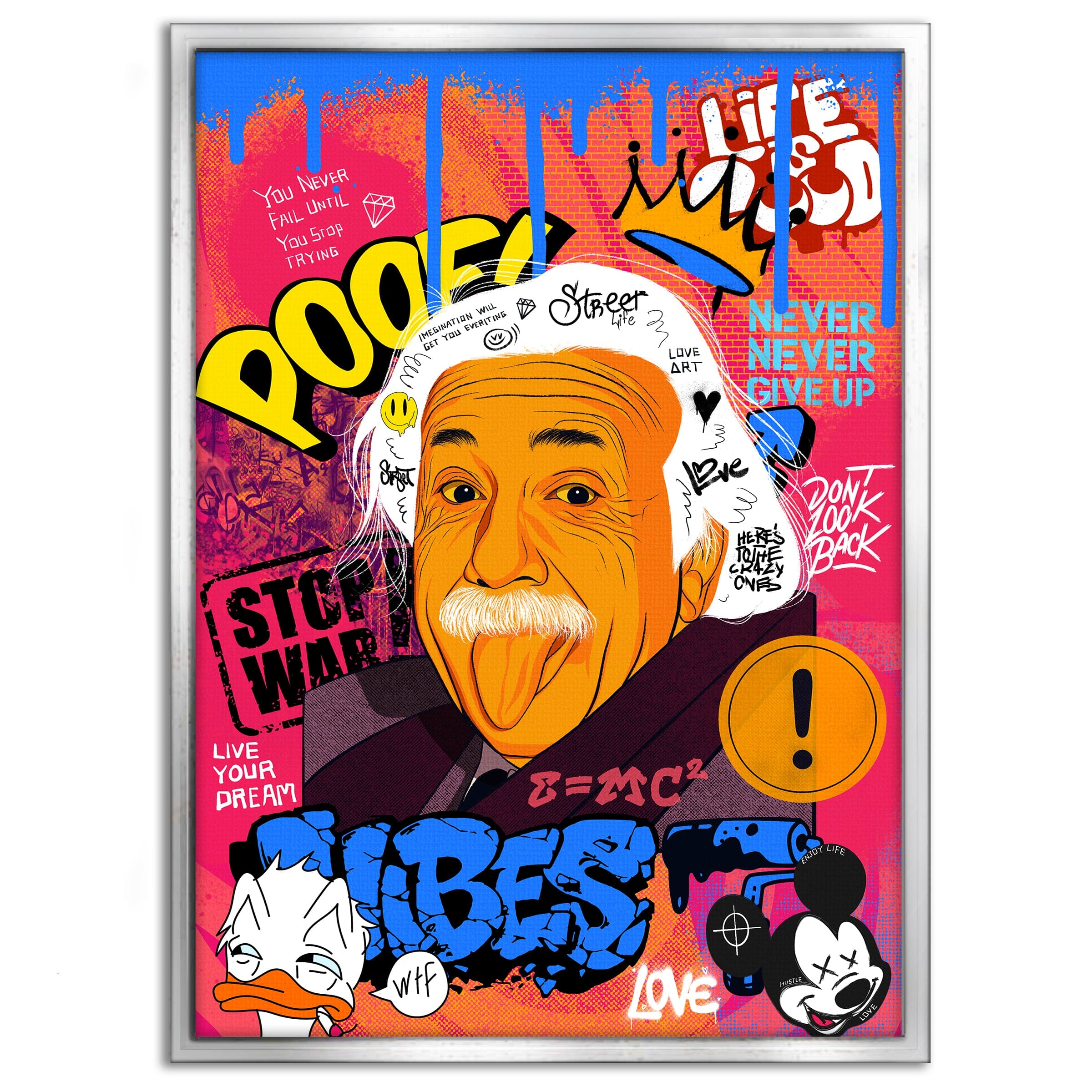 Professor Einstein - Leinwandbild Pop Art Mildwords Canvas