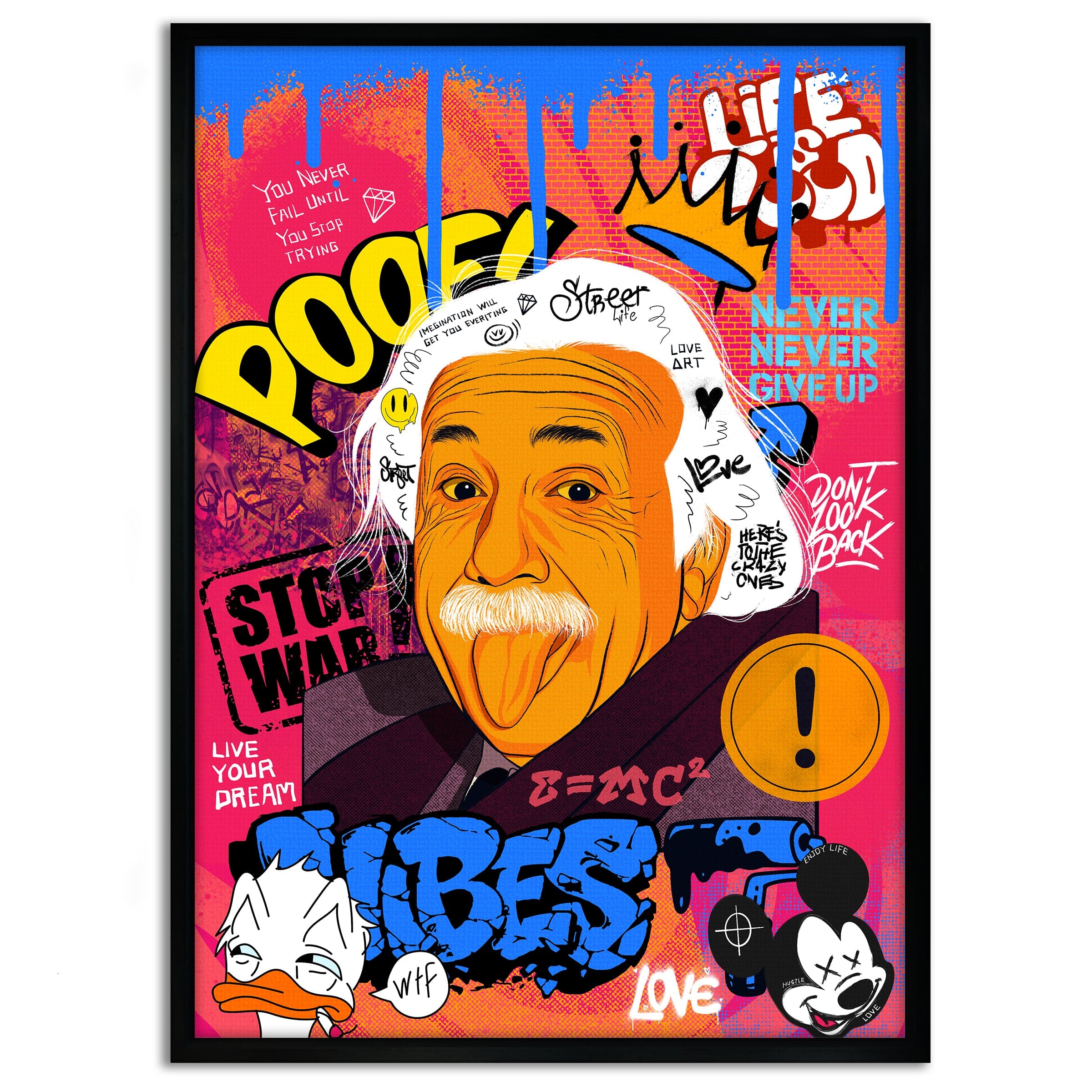 Professor Einstein - Leinwandbild Pop Art Mildwords Canvas