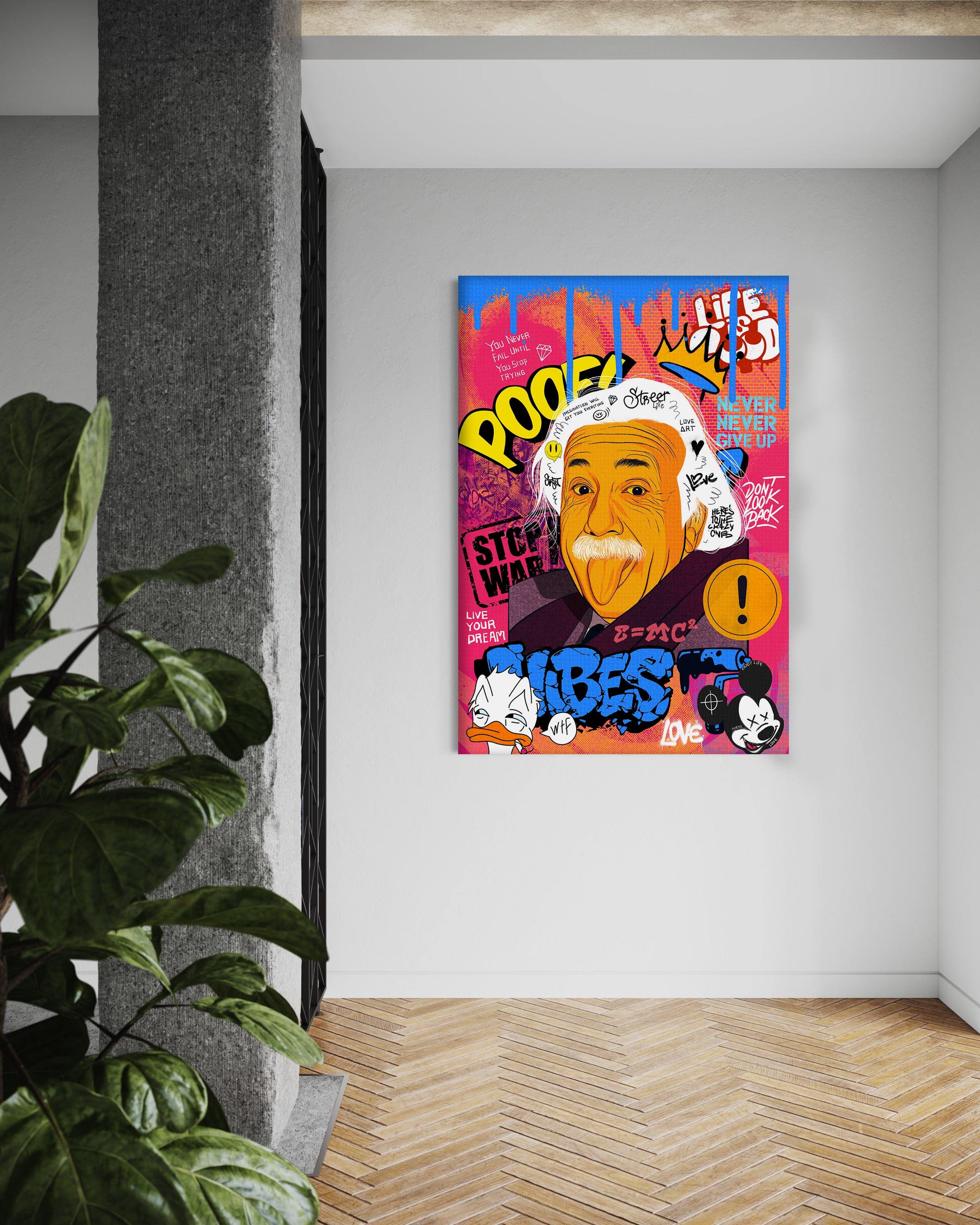 Professor Einstein - Leinwandbild Pop Art Mildwords Canvas