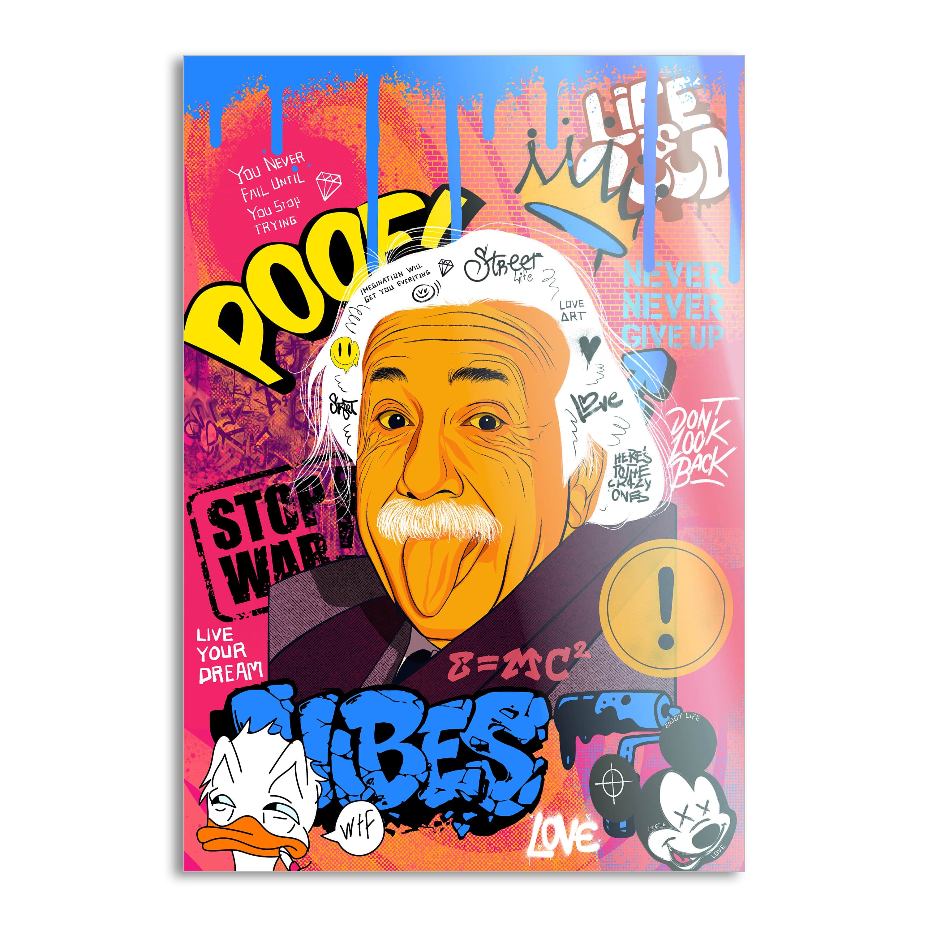 Professor Einstein - Leinwandbild Pop Art Mildwords Canvas