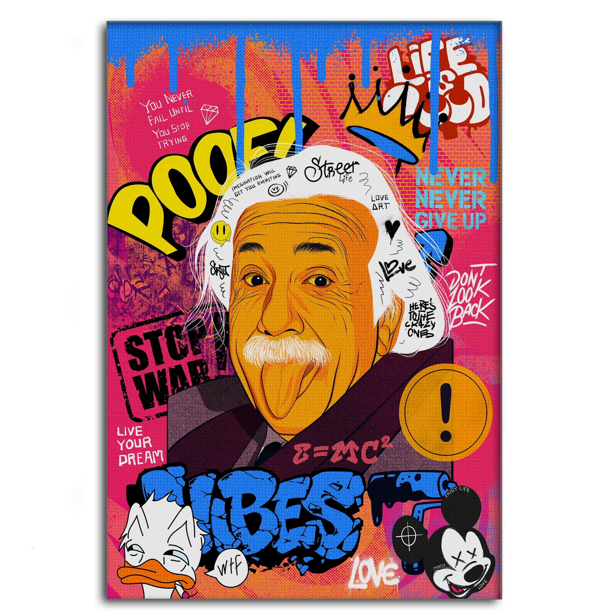 Professor Einstein - Leinwandbild Pop Art Mildwords Canvas