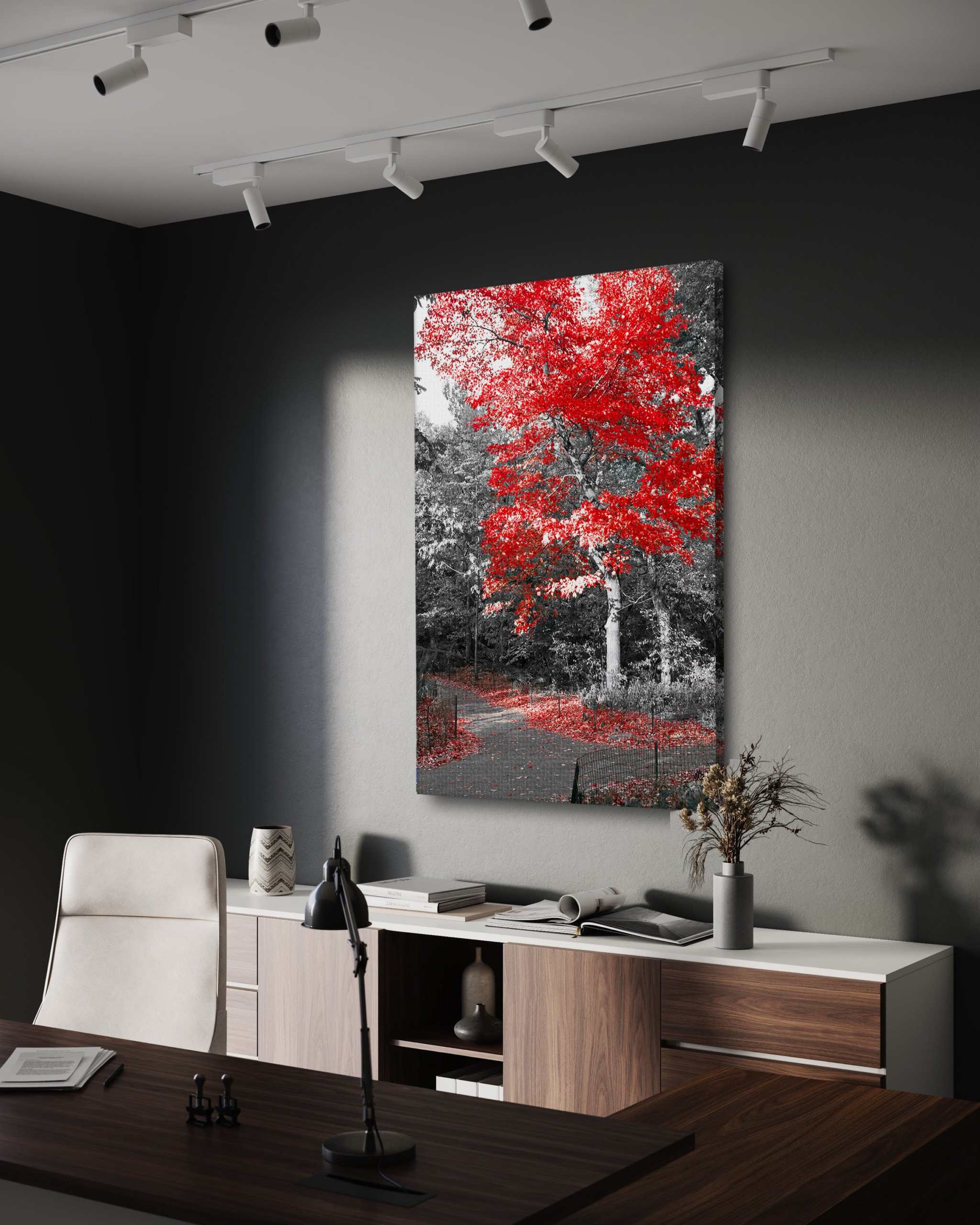Red Autumn - Leinwandbild Landschaft SimpleCanvas Canvas
