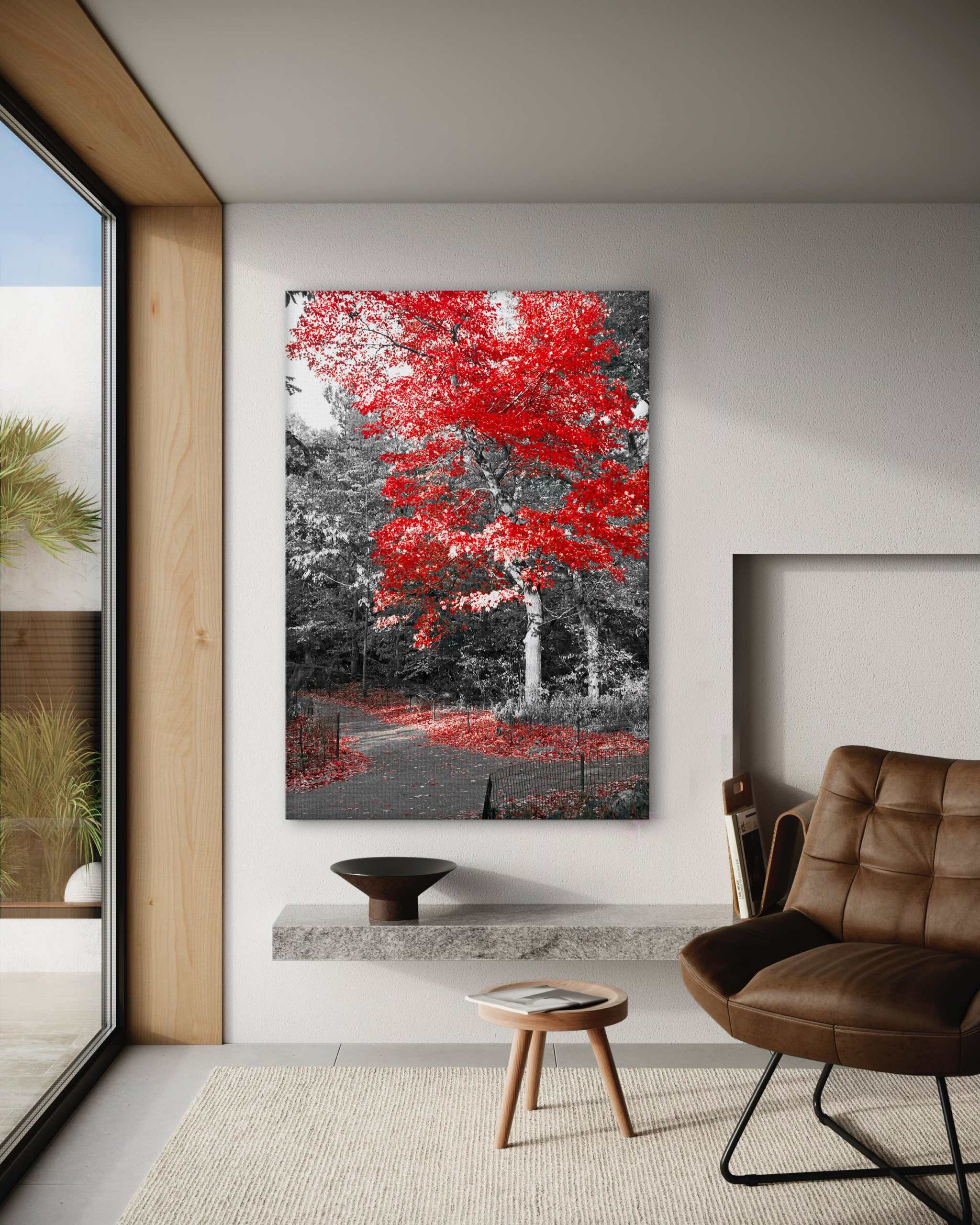 Red Autumn - Leinwandbild Landschaft SimpleCanvas Canvas